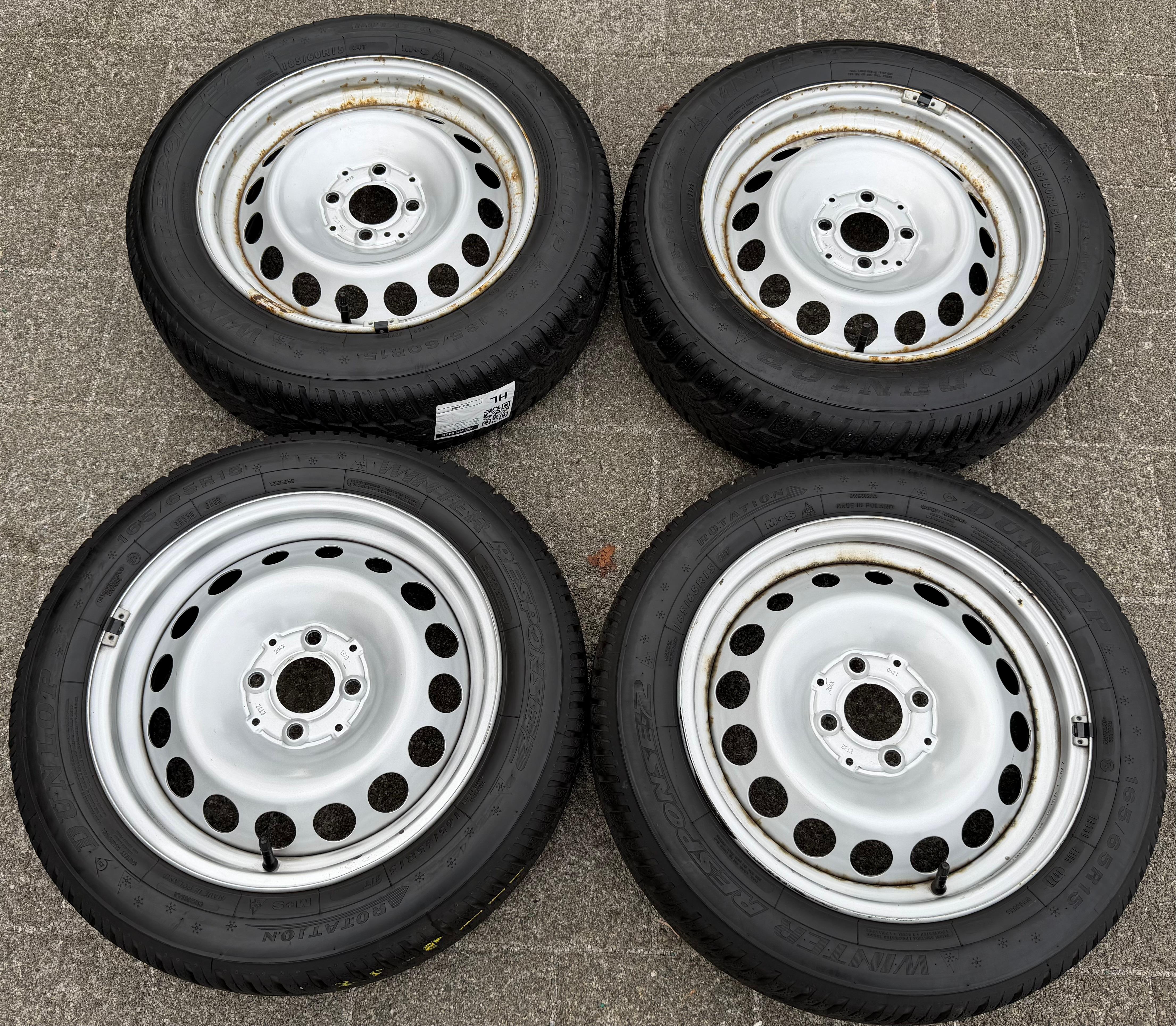 4 Original Winterräder Smart 453 165/65R15 81T 185/60R15 84T Dunlop RDKS