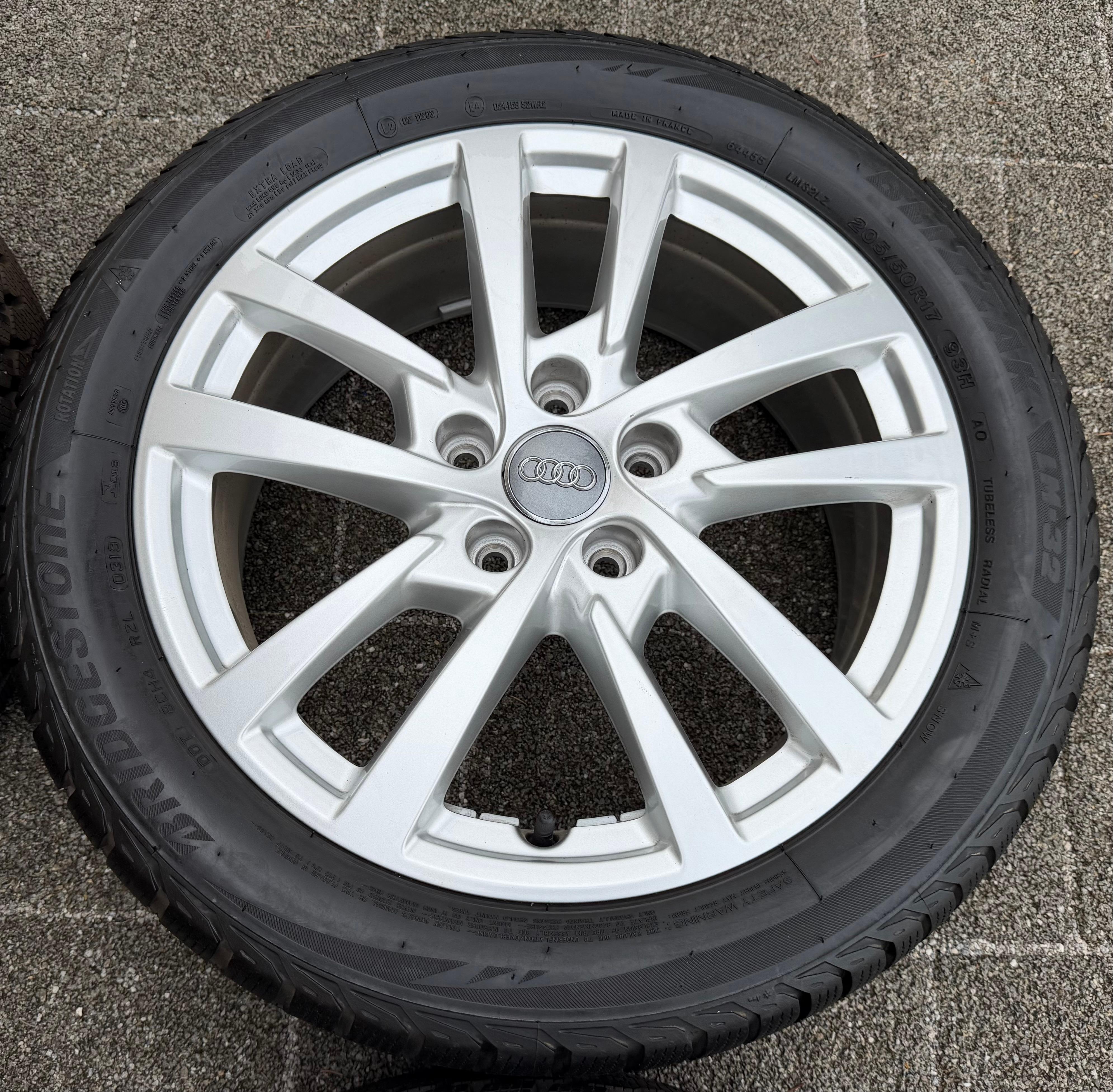 4 Original 17" Alu Winterräder Audi A3 S3 8V 8V0601025DH 205/50R17 93H Bridgestone