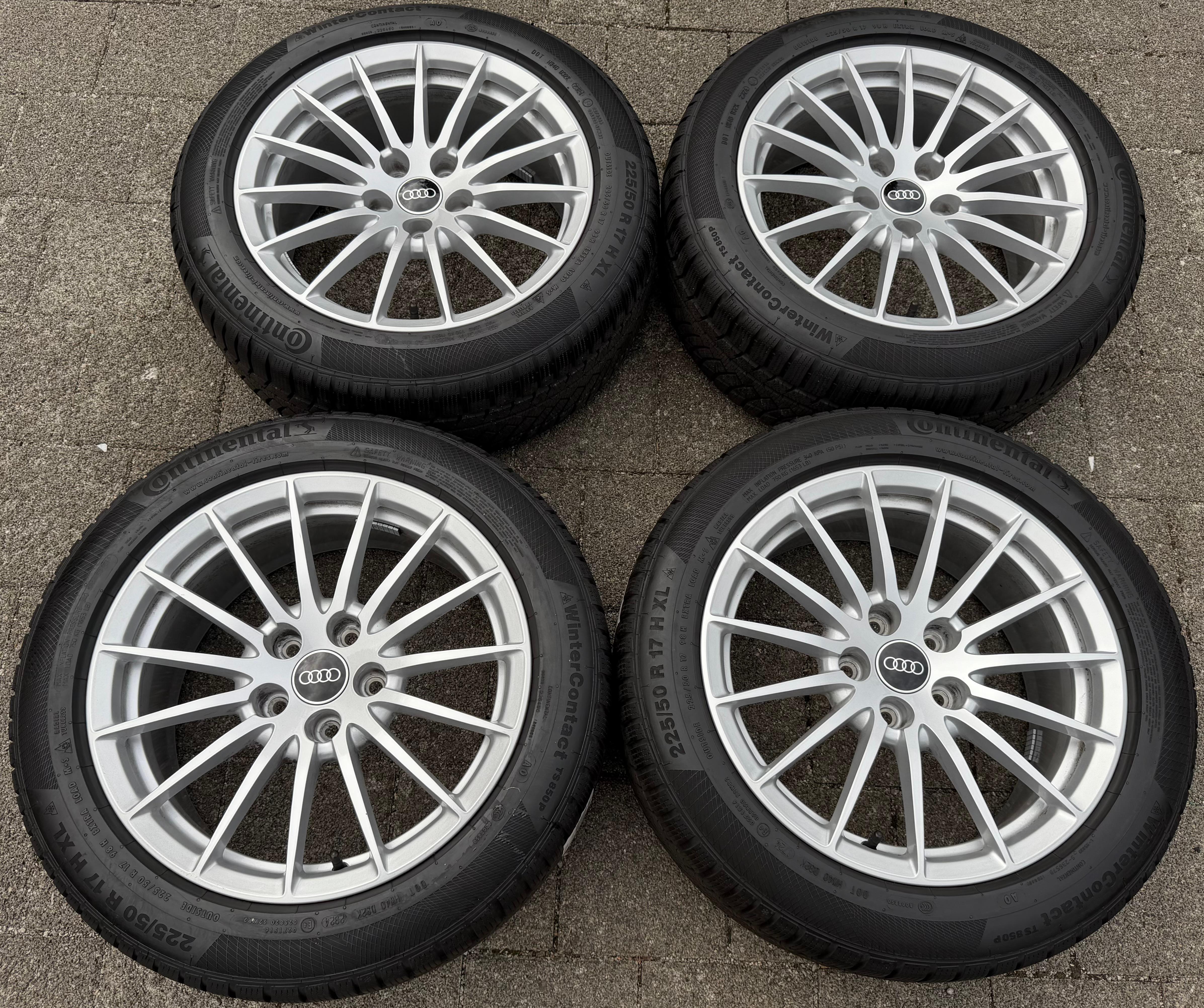 4 ORIGINAL 17" ALU WINTERRÄDER AUDI A5 F5 8W 225/50R17 98H 8W0601025AE CONTINENTAL