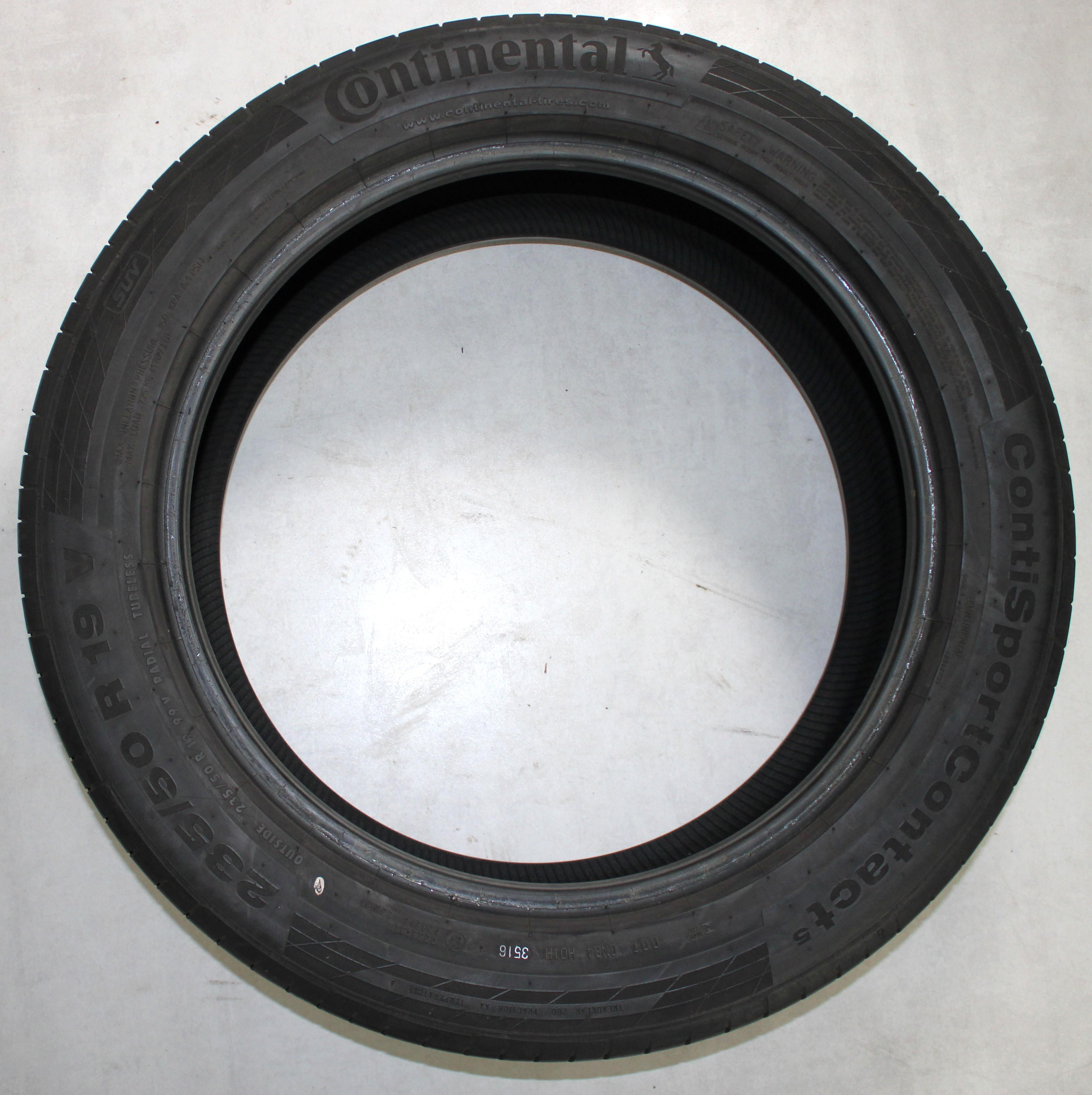 4 x 235/50R19 99V Sommerreifen Continental Sport Contact 5 SUV 2x4-4,5mm/2x4,5-5mm 2016