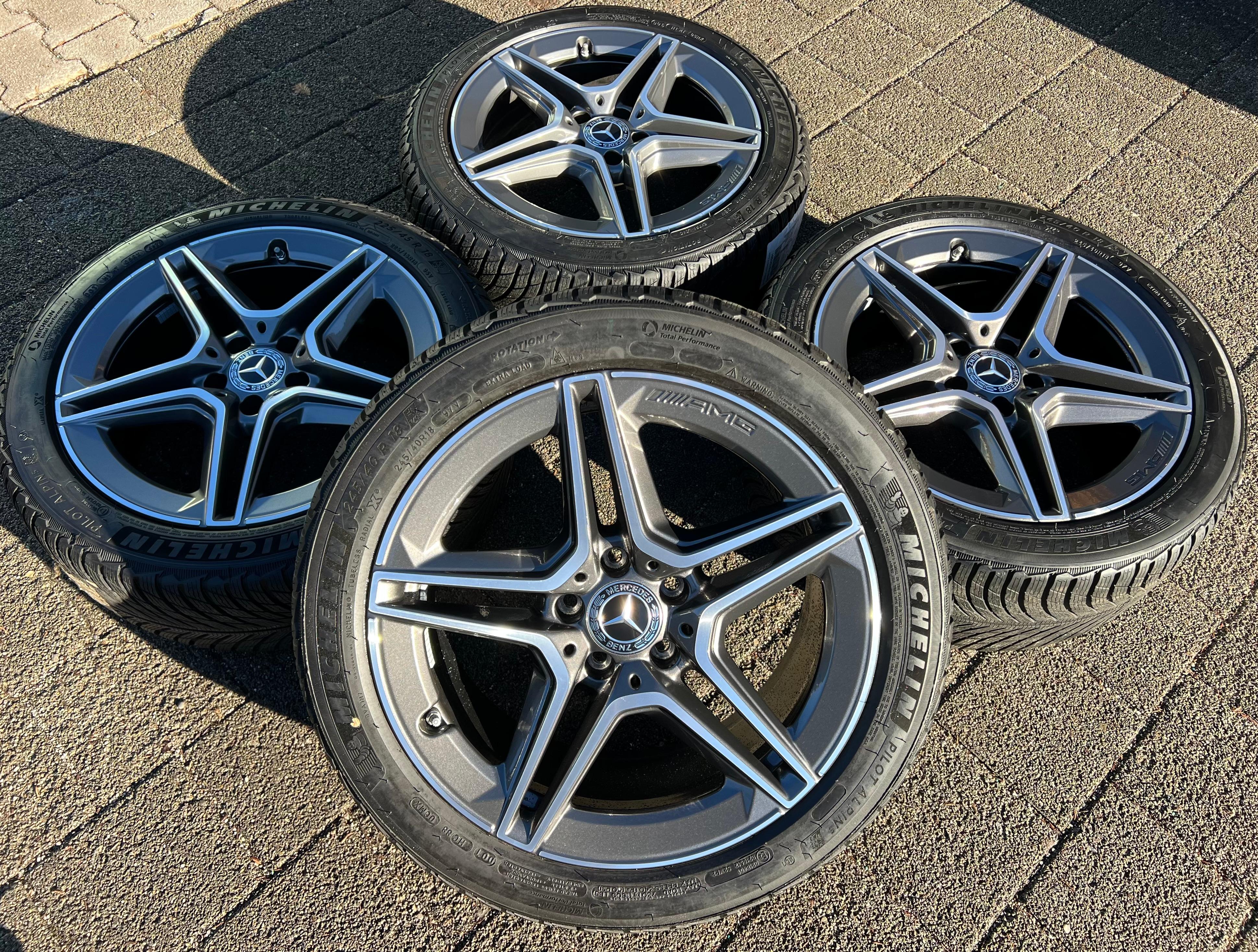 4 ORIGINAL 18" ALU WINTERRÄDER AMG MERCEDES C-KLASSE W205 A2054019500 A2054019600