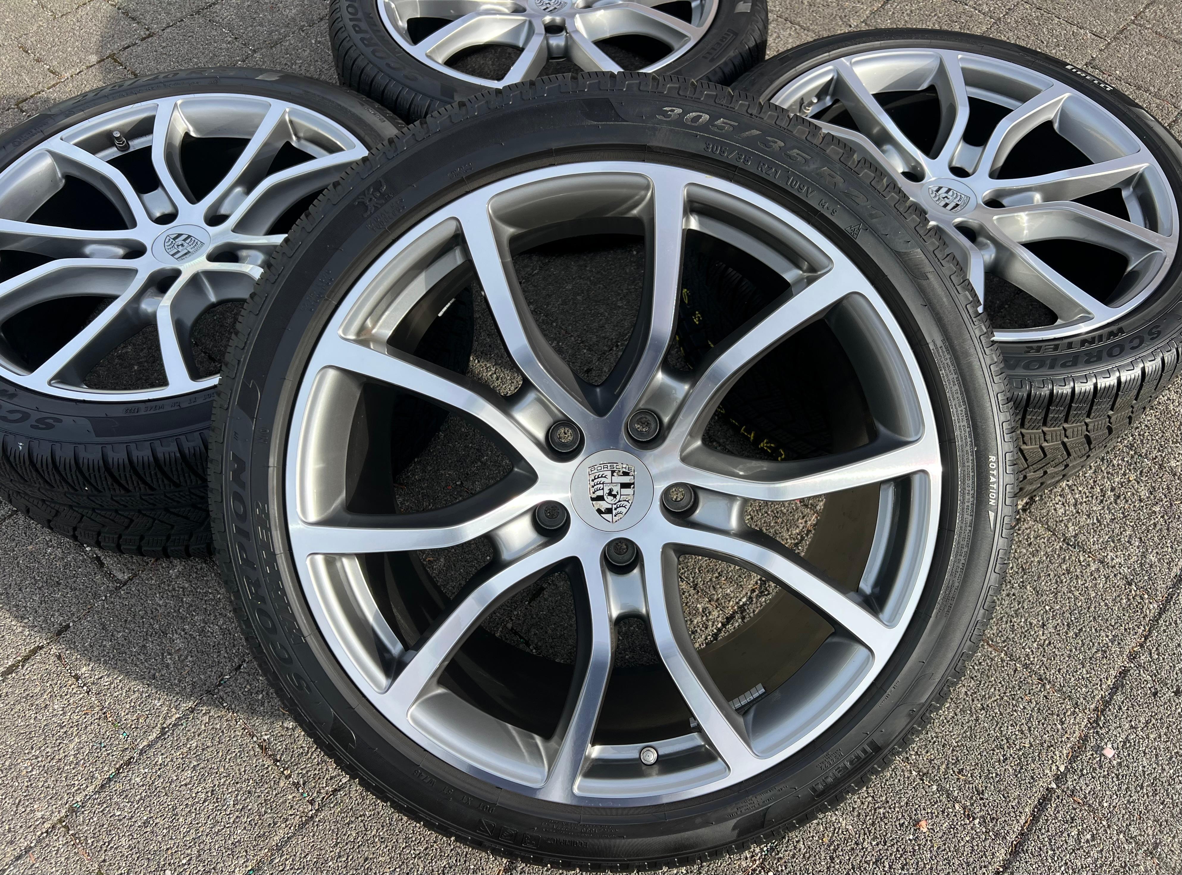 4 ORIGINAL 21" ALU WINTERRÄDER PORSCHE CAYENNE 9YA PIRELLI RDKS