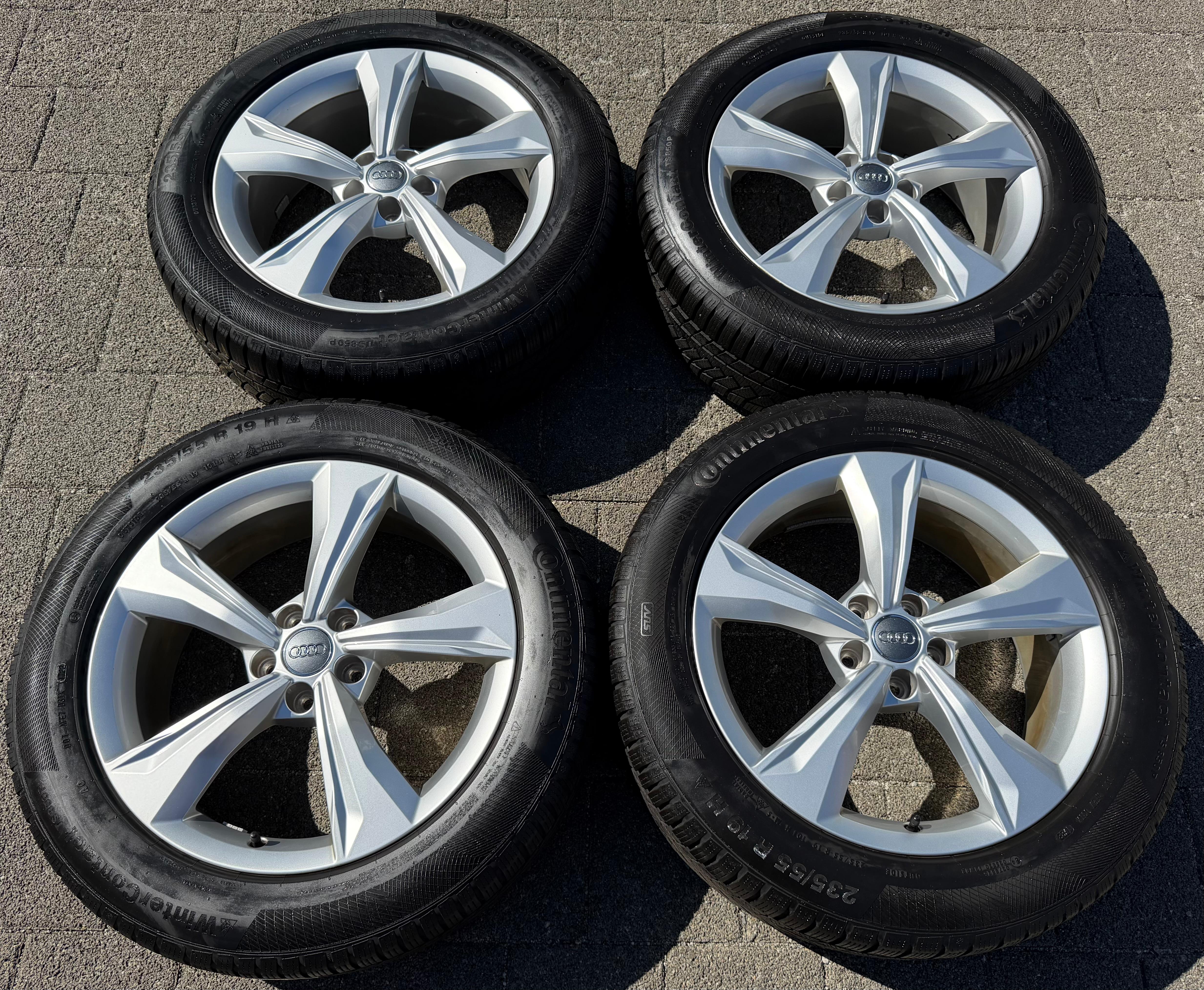 4 llantas de aluminio originales de invierno de 19" para Audi Q5 SQ5, año de fabricación 80, 601025K, 235/55R19 101H, Continental