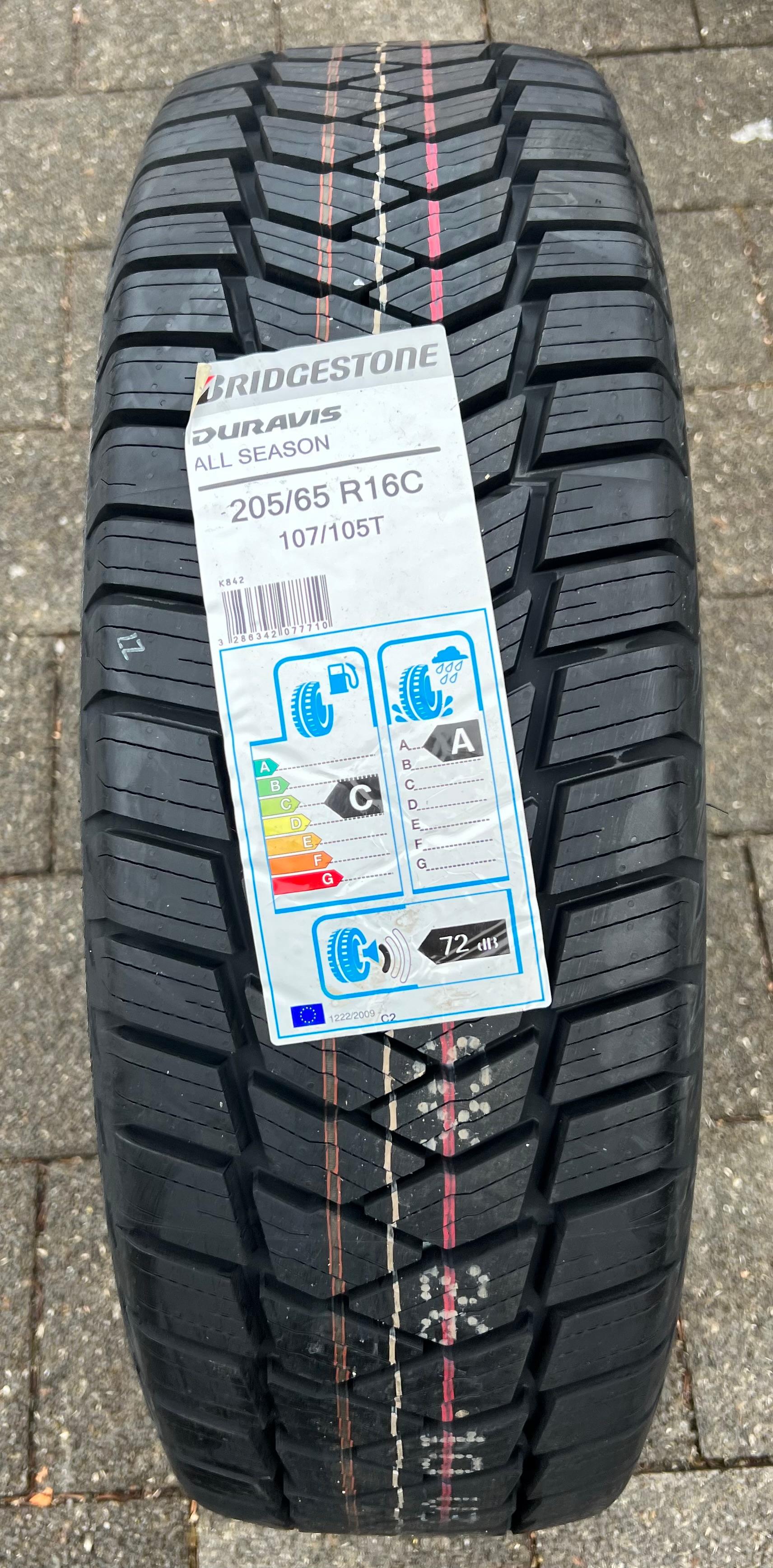 1 X 205/65R16C 107/105T BRIDGESTONE DURAVIS ALL SEASON PNEU TOUTES SAISONS NEUF 2020
