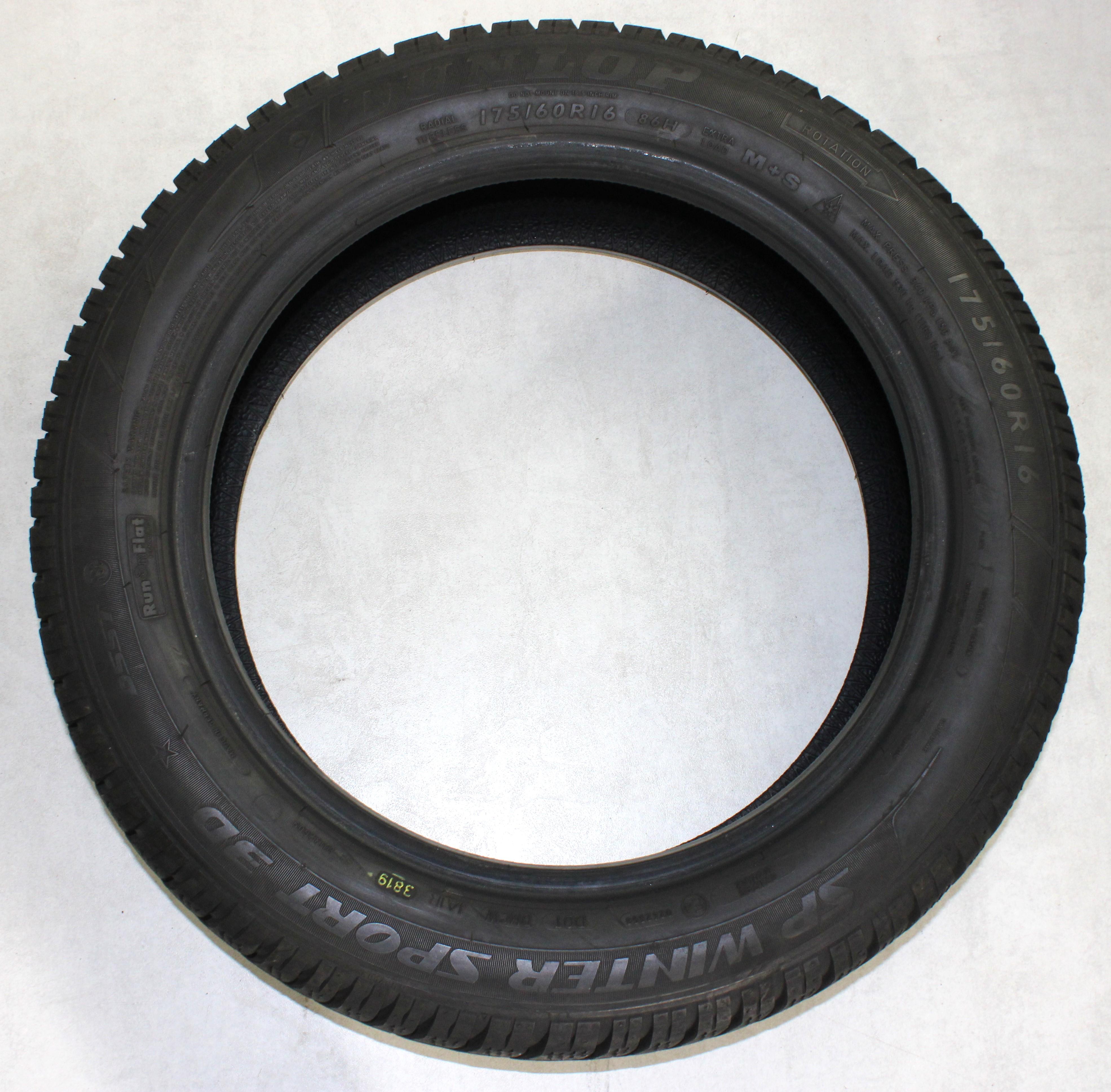2 x 175/60R16 86H Winterreifen Dunlop SP Winter Sport 3D Runflat 6mm 2019 XL