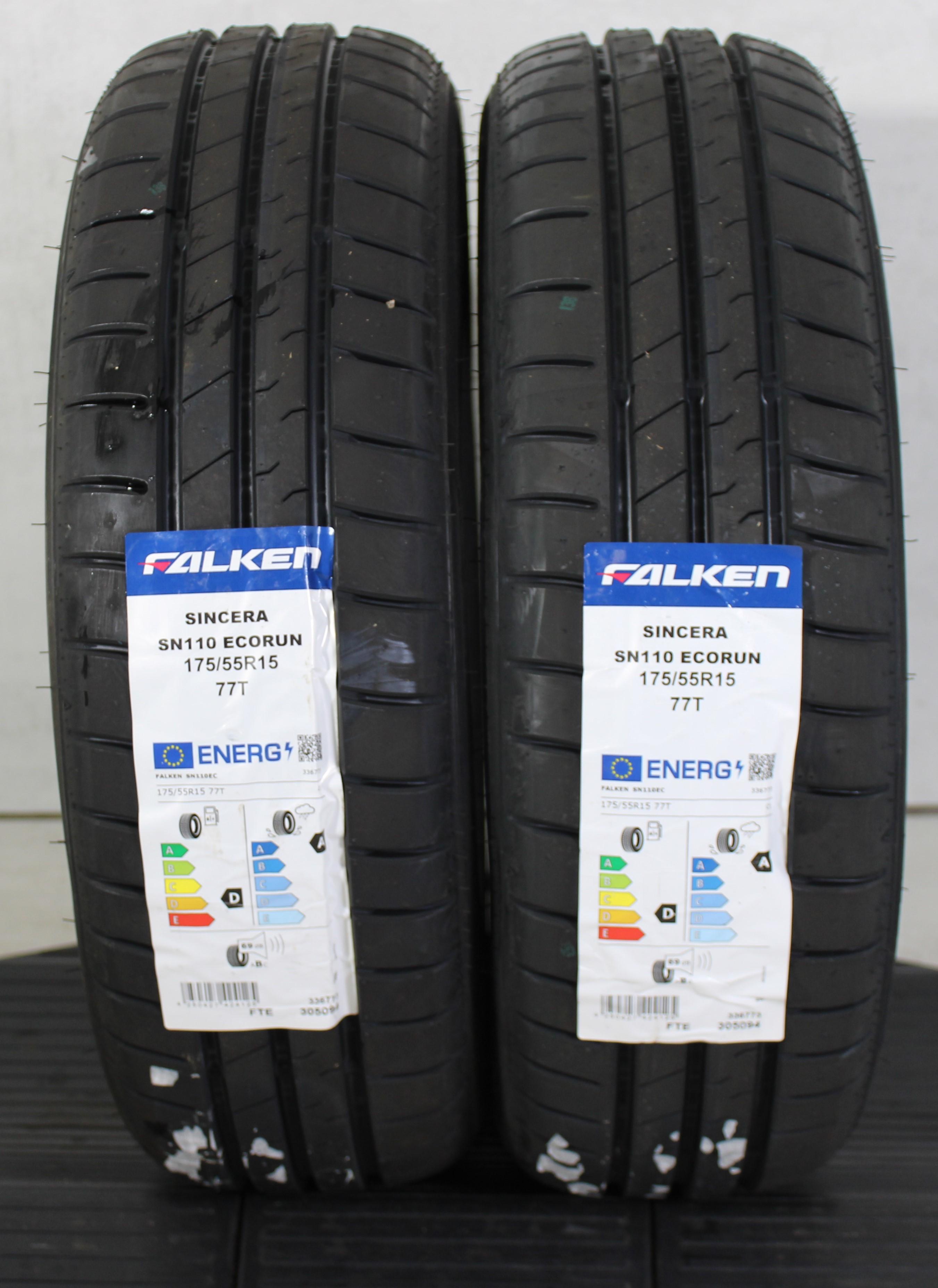 2 x 175/55R15 77T neumáticos de verano Falken Sincera SN110 2022 NUEVO Entrega gratuita