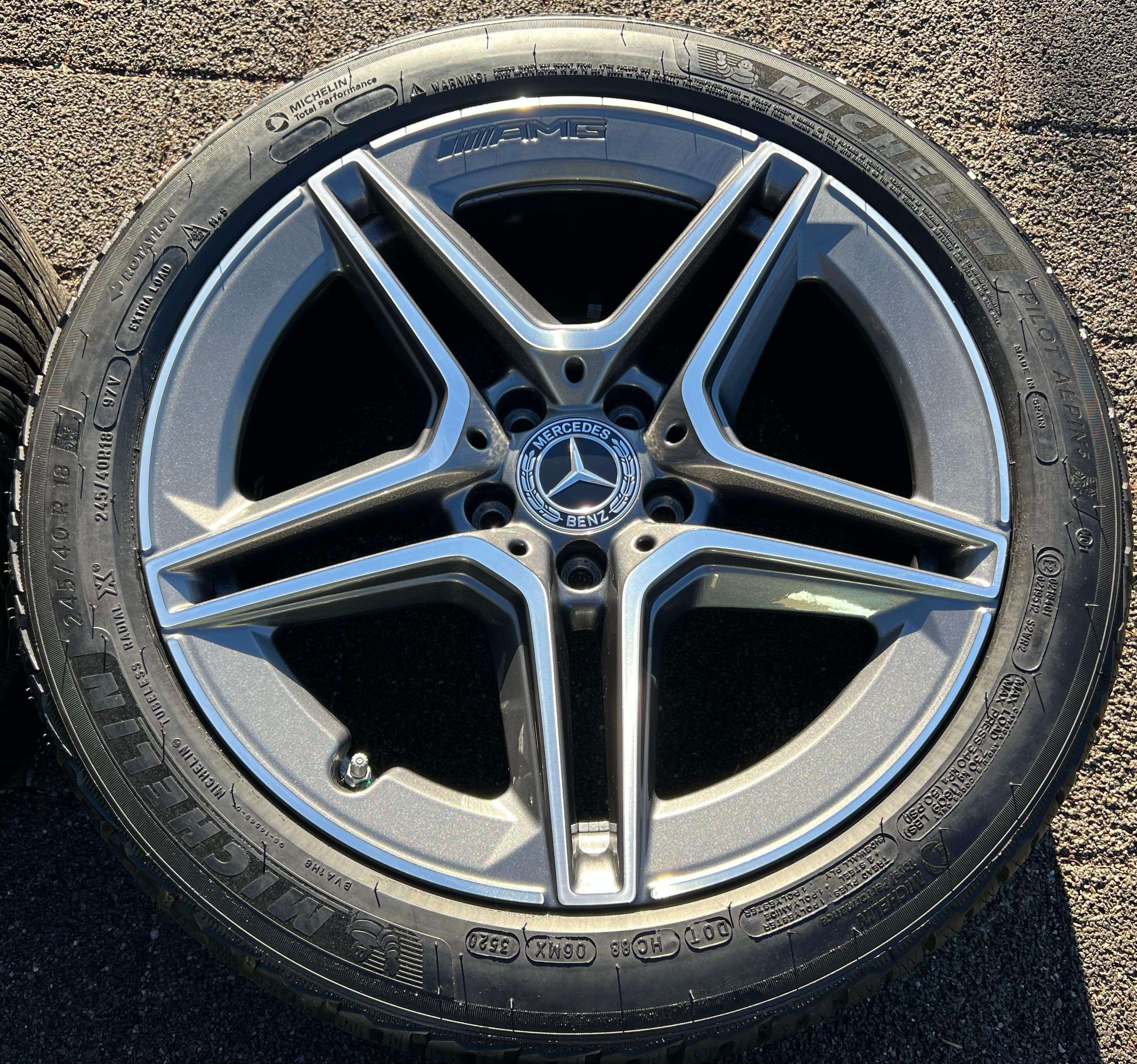 4 ORIGINAL 18" ALU WINTERRÄDER AMG MERCEDES C-KLASSE W205 A2054019500 A2054019600