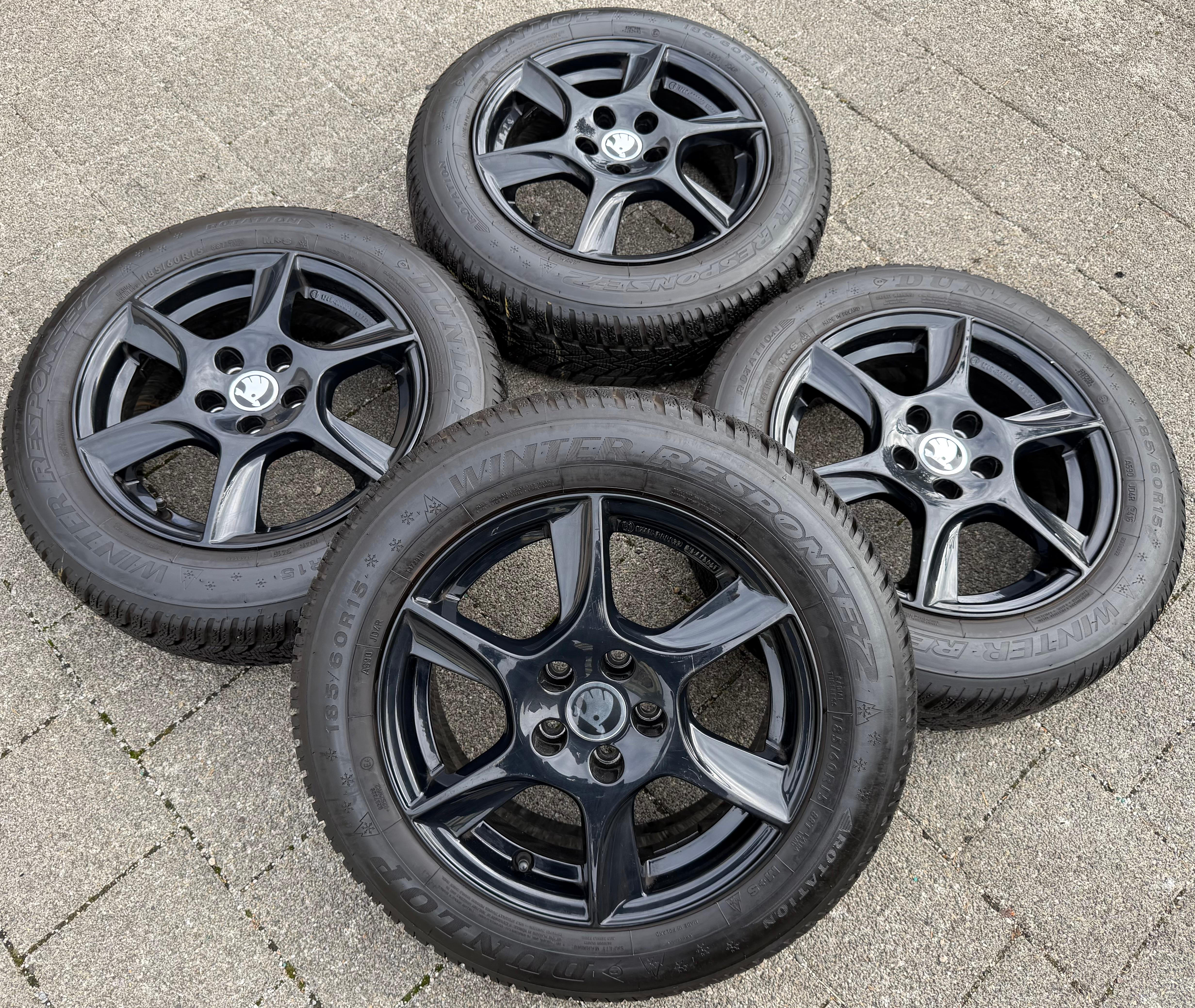 4 Alu Winterräder VW Polo 6R Seat Ibiza Skoda Fabia Rapdi 5J 185/60R15 88T