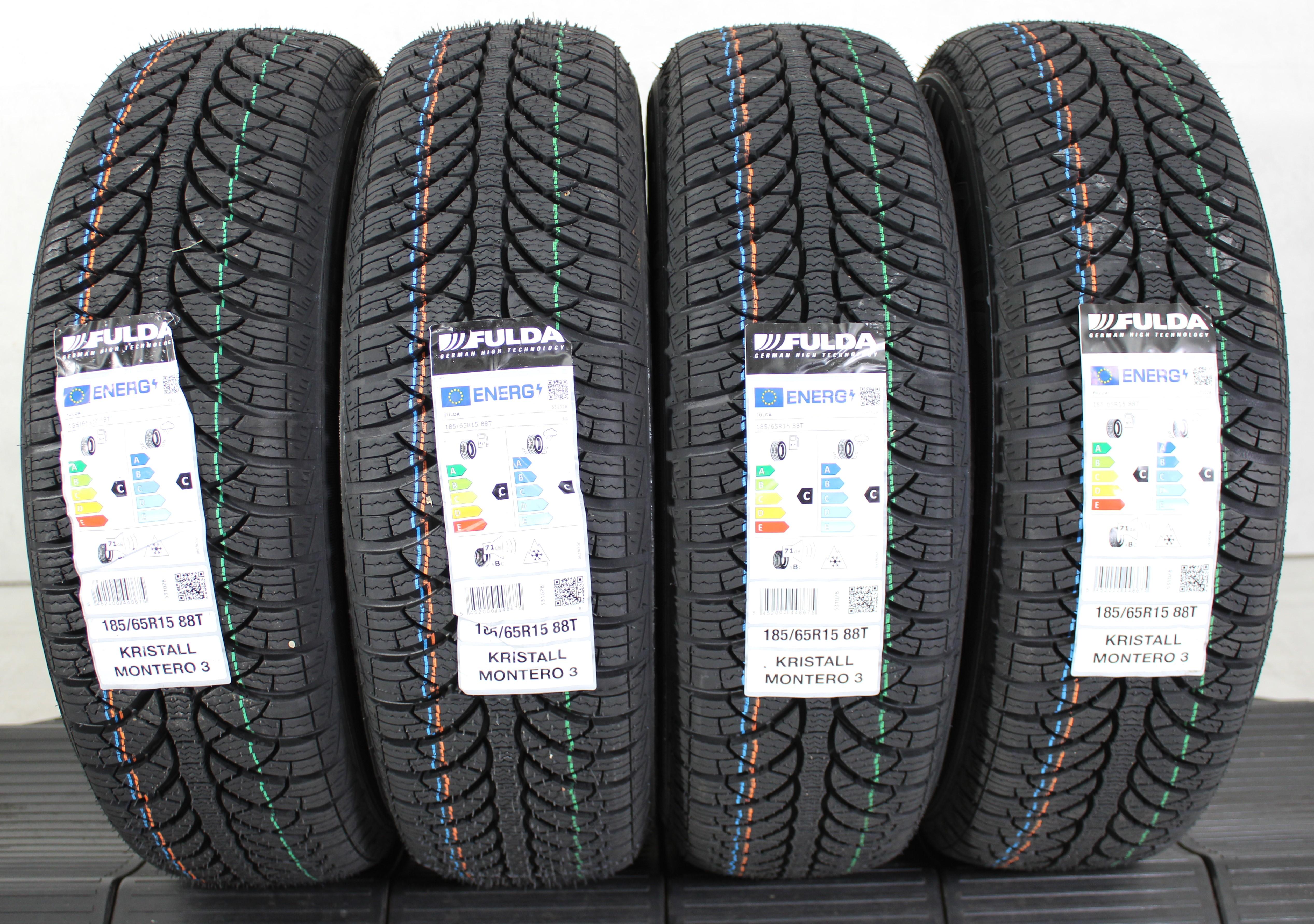 4 x 185/65R15 88T pneumatici invernali Fulda Kristall Montero 3 2024 NUOVO Consegna gratuita