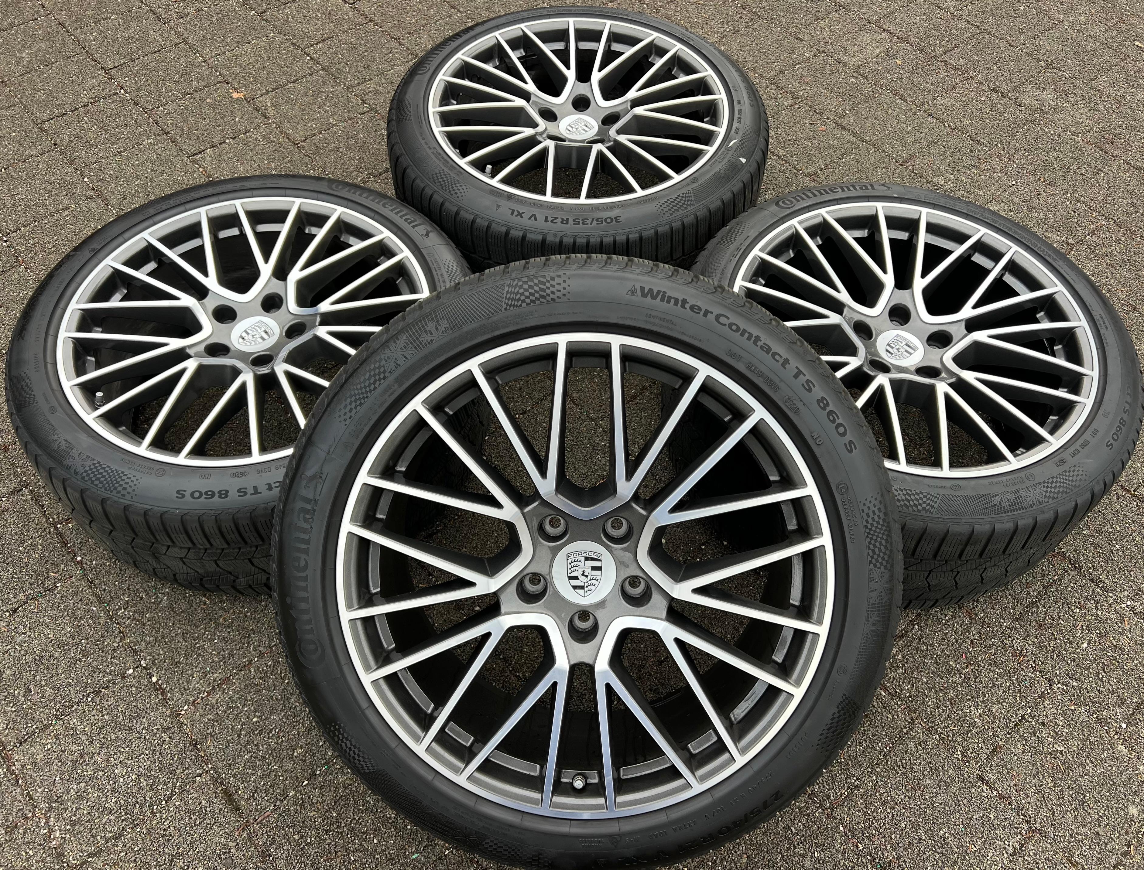 4 ORIGINAL 21" ALU WINTERRÄDER PORSCHE CAYENNE 9YA CONTINENTAL RDKS