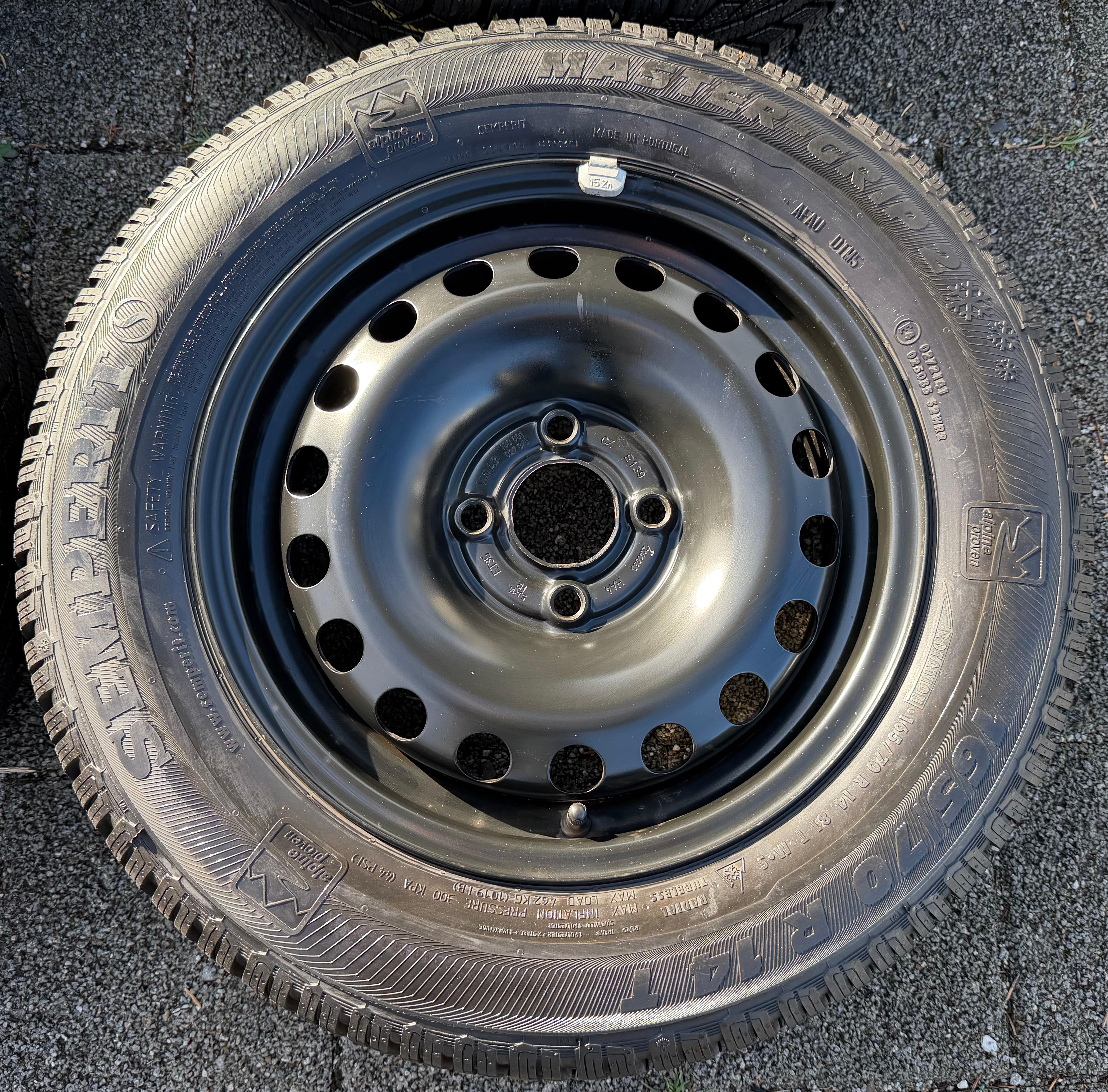 4 Winterräder VW UP UP! SEAT MII Skoda Citigo 165/70R14 81T Semperit 1S0601027