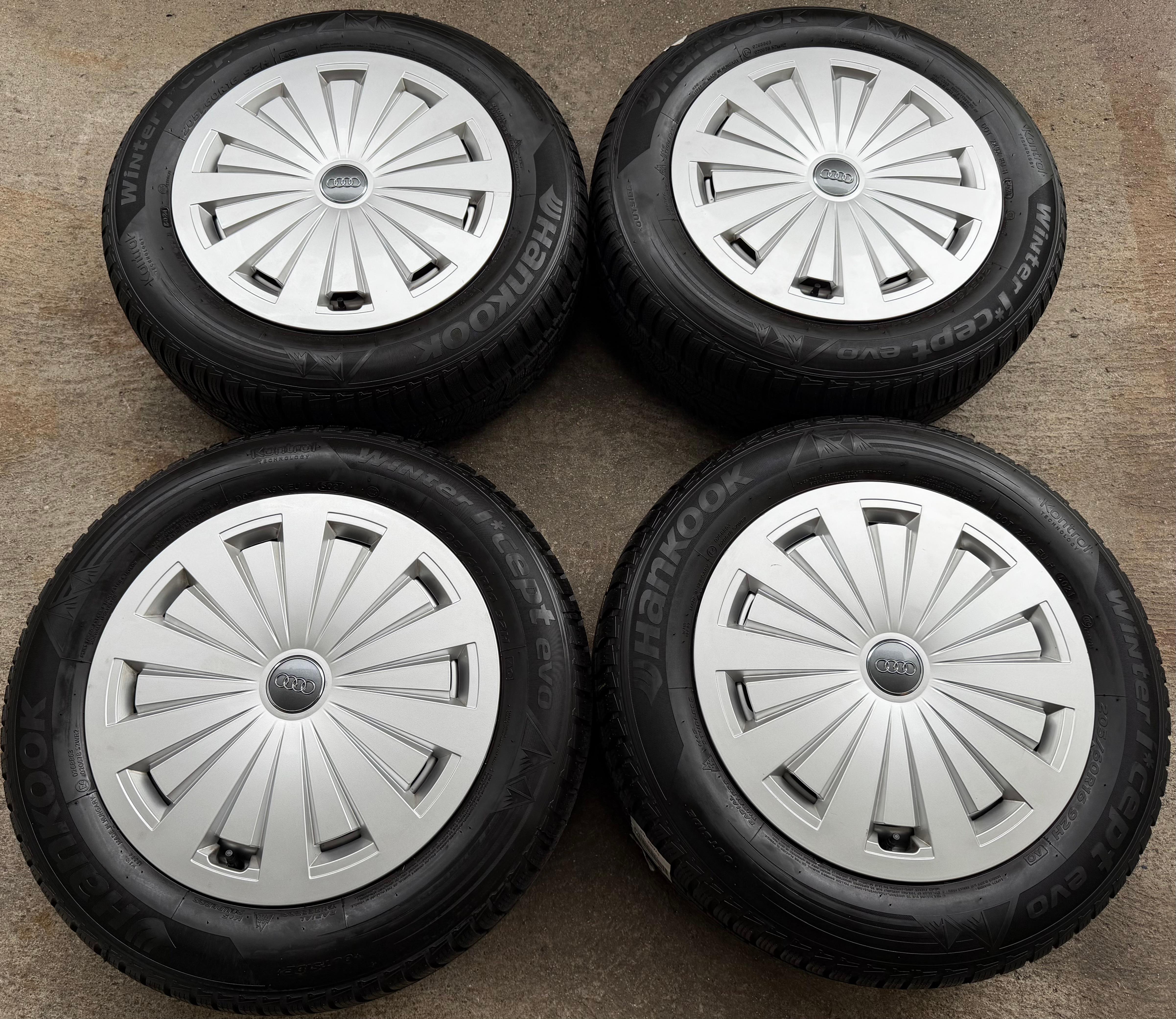 4 Original Alu Winterräder Audi A4 B9 8W 205/60R16 92H 8W0601025 Hankook