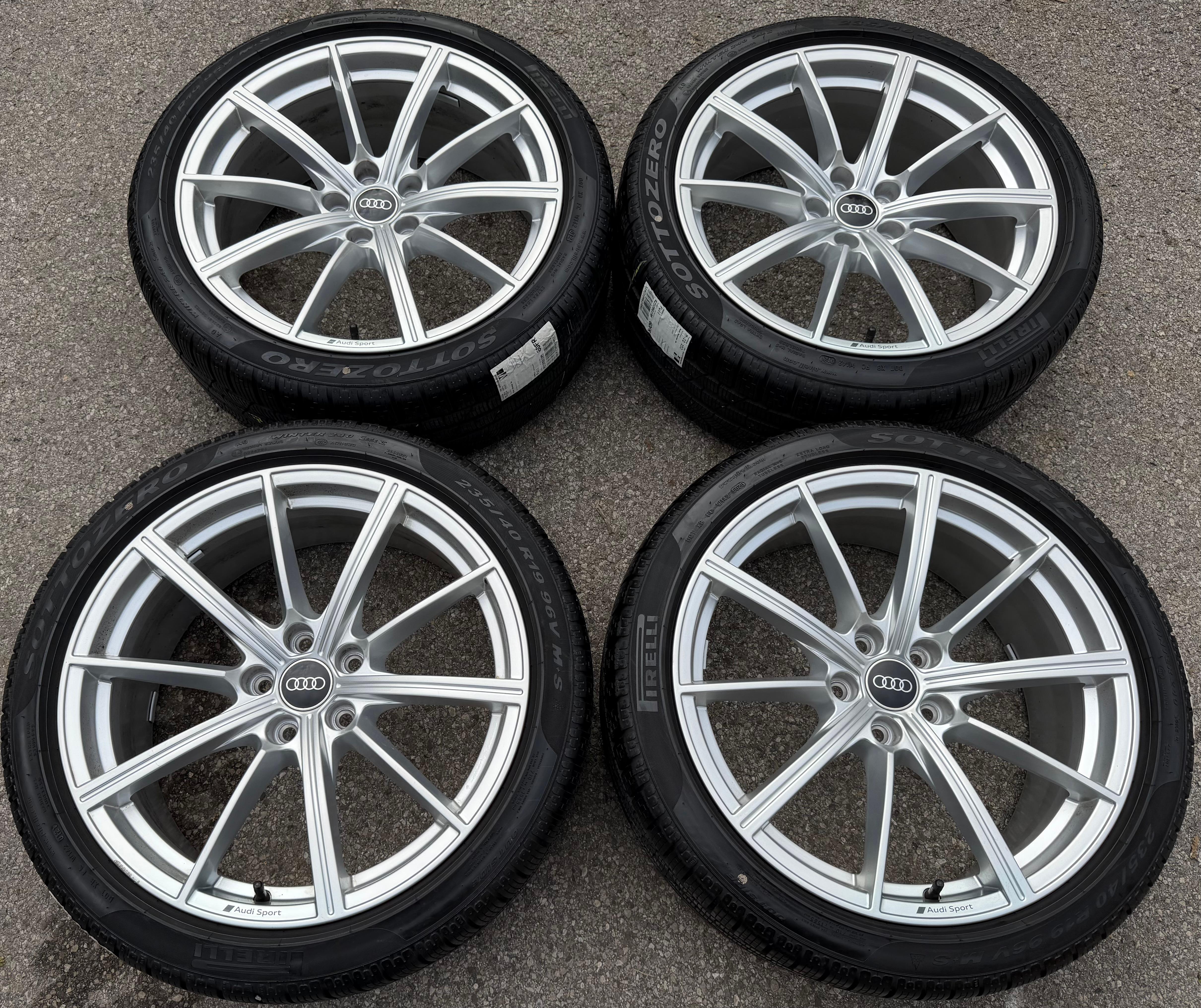4 roues hiver en alliage d’origine 19" Audi RS4 RS5 8W 8W0601025CP 235/40R19 96V Pirelli