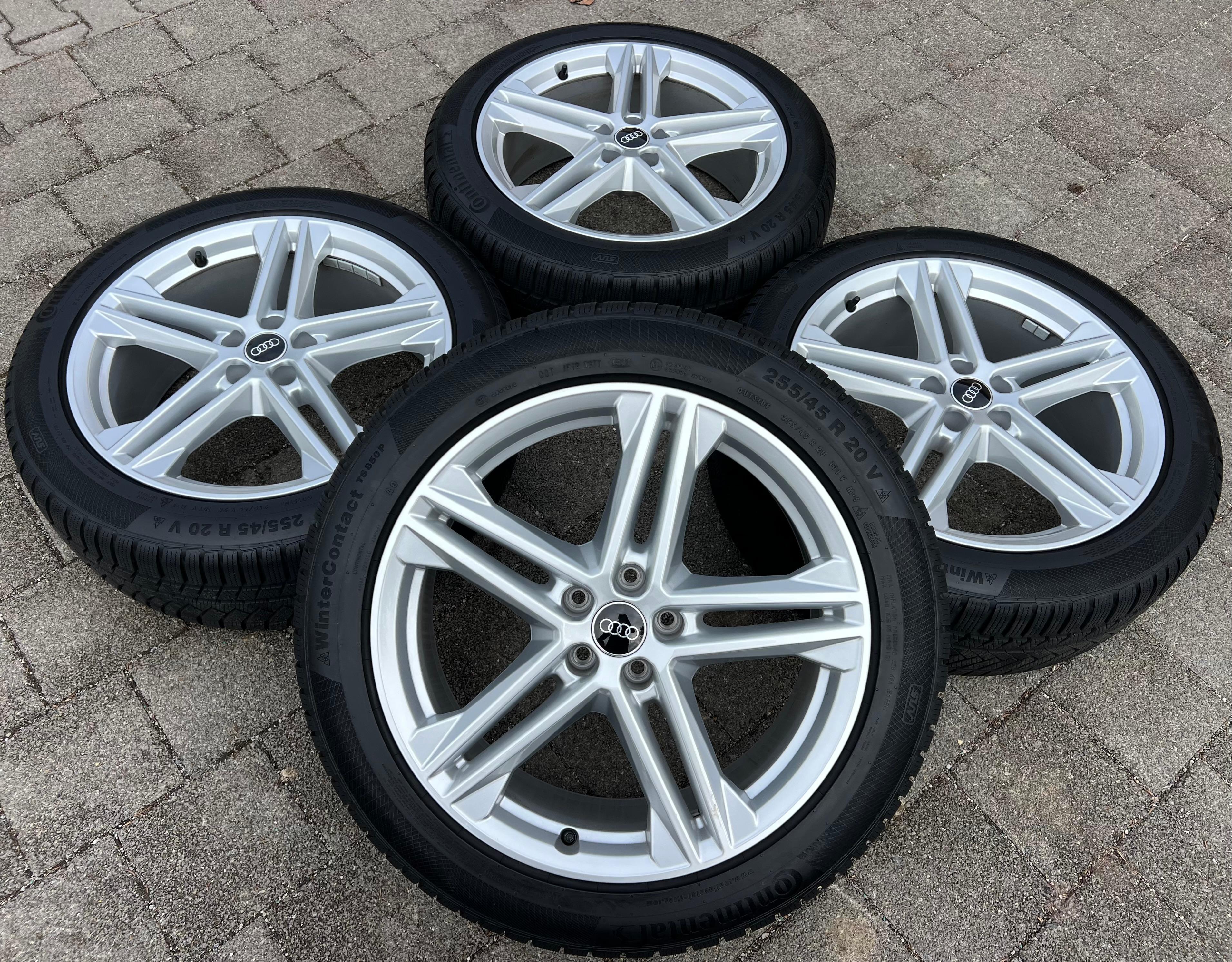 4 RUOTE IN LEGA ORIGINALI DA 20" INVERNALI AUDI Q5 SQ5 FY 80A601025N 255/45R20 101V DOT 2023