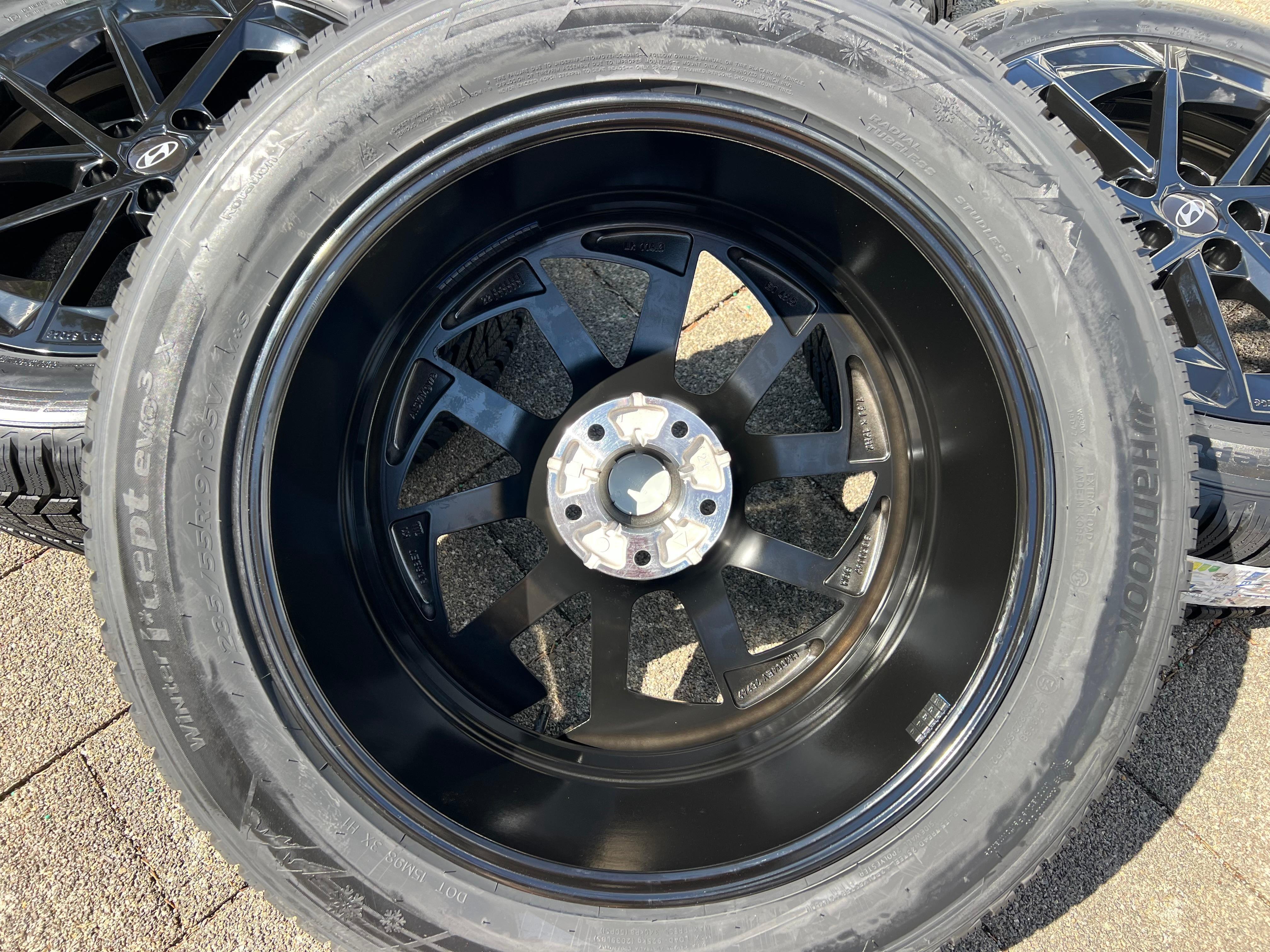 4 ruedas de invierno de aluminio originales de 19" para Hyundai Ioniq 5 NE Santa Fe 235/55R19 105V con RDKS 2021 Hankook NUEVAS