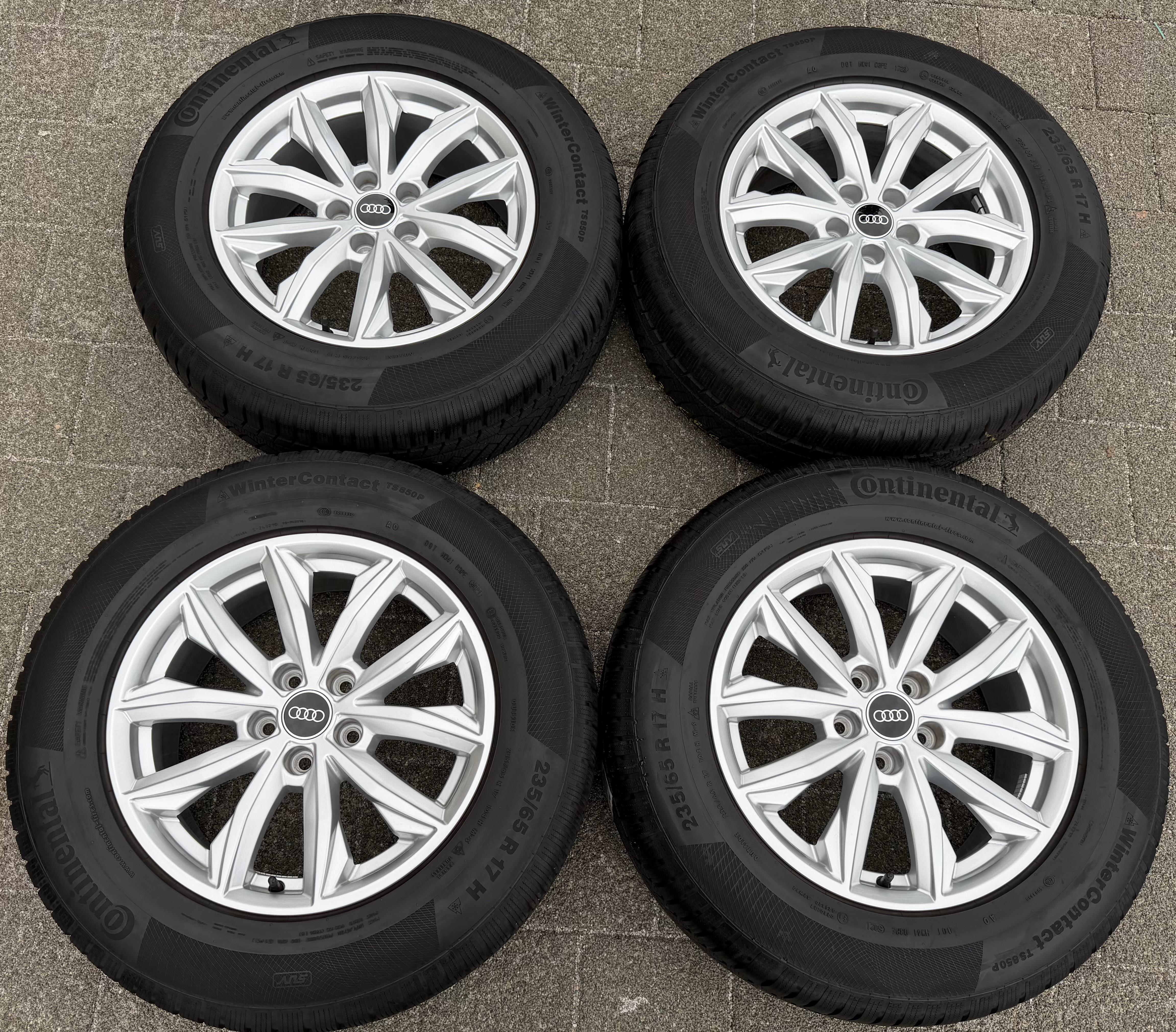 4 Original 17" Alu Winterräder Audi Q5 FY 80A601025J 7x17 ET34 235/65R17 104H Continental