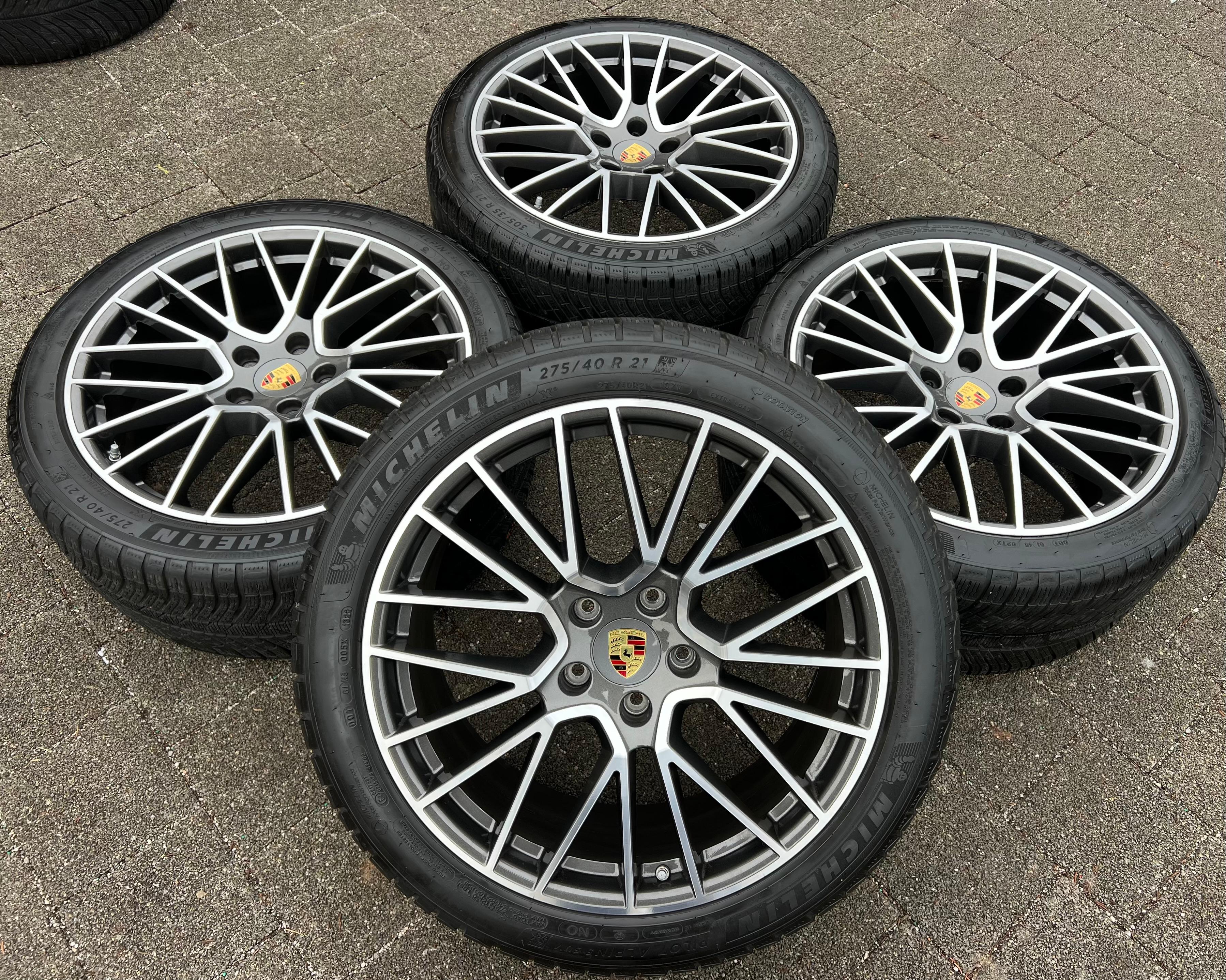 4 ORIGINAL 21" ALU WINTERRÄDER PORSCHE CAYENNE 9YA MICHELIN RDKS FREIHAUS