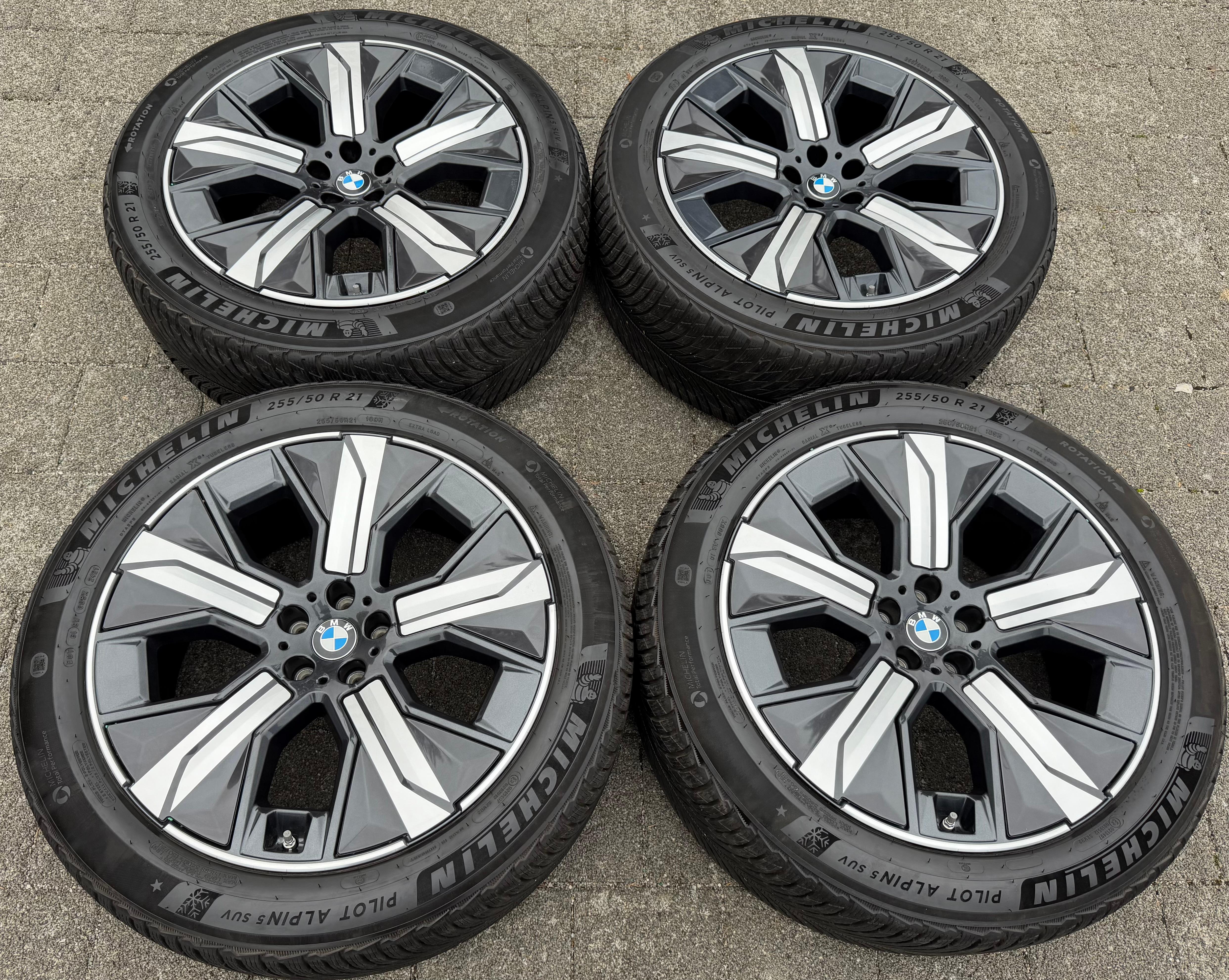 4 roues hiver complètes en alliage d’origine 21" BMW iX i20, design 1011, 255/50R21 109H 5A02655 Michelin