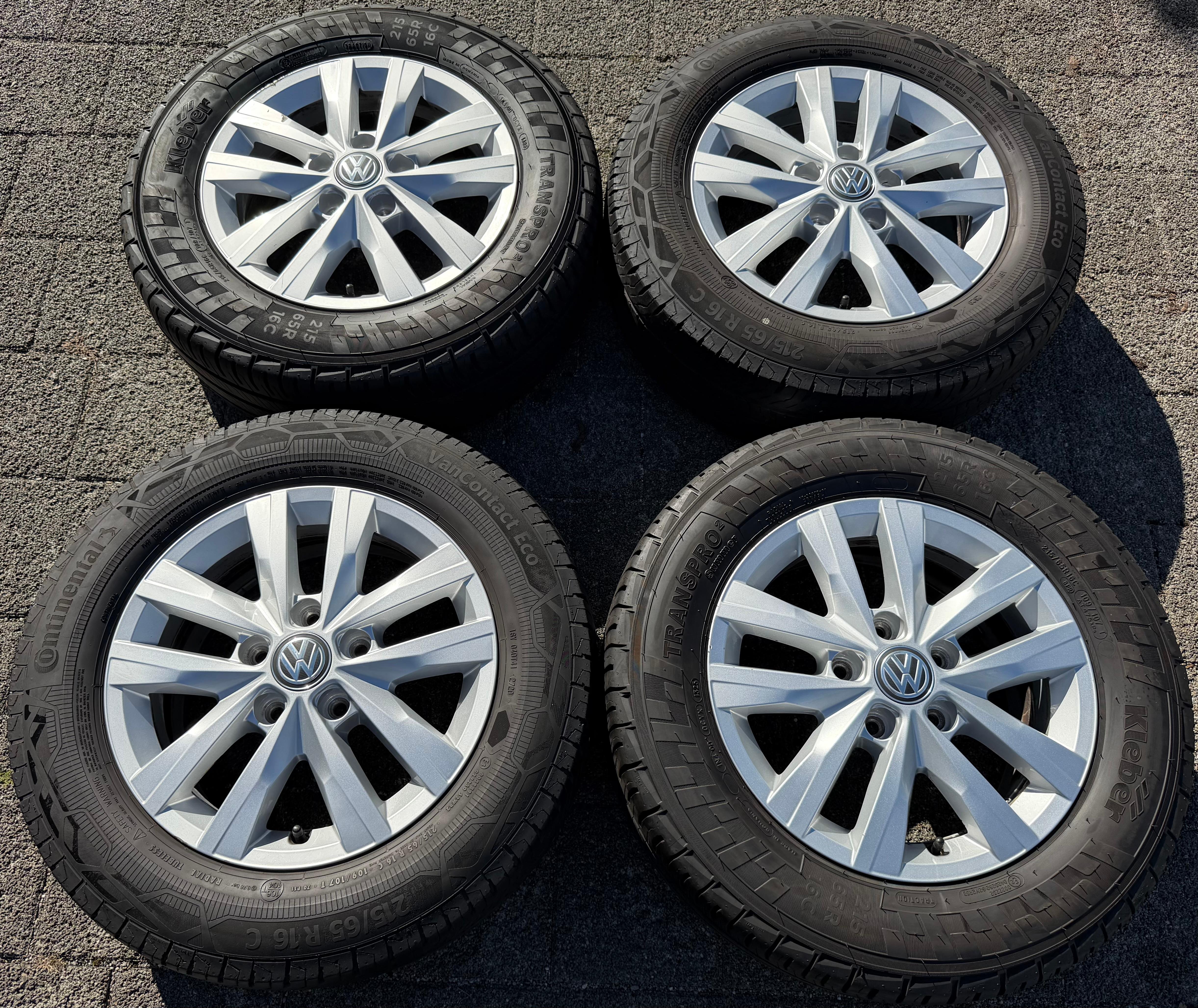4 ruote estive in lega originali VW Bus T5 T6 T6.1 215/65R16C Clayton 7E0601025N