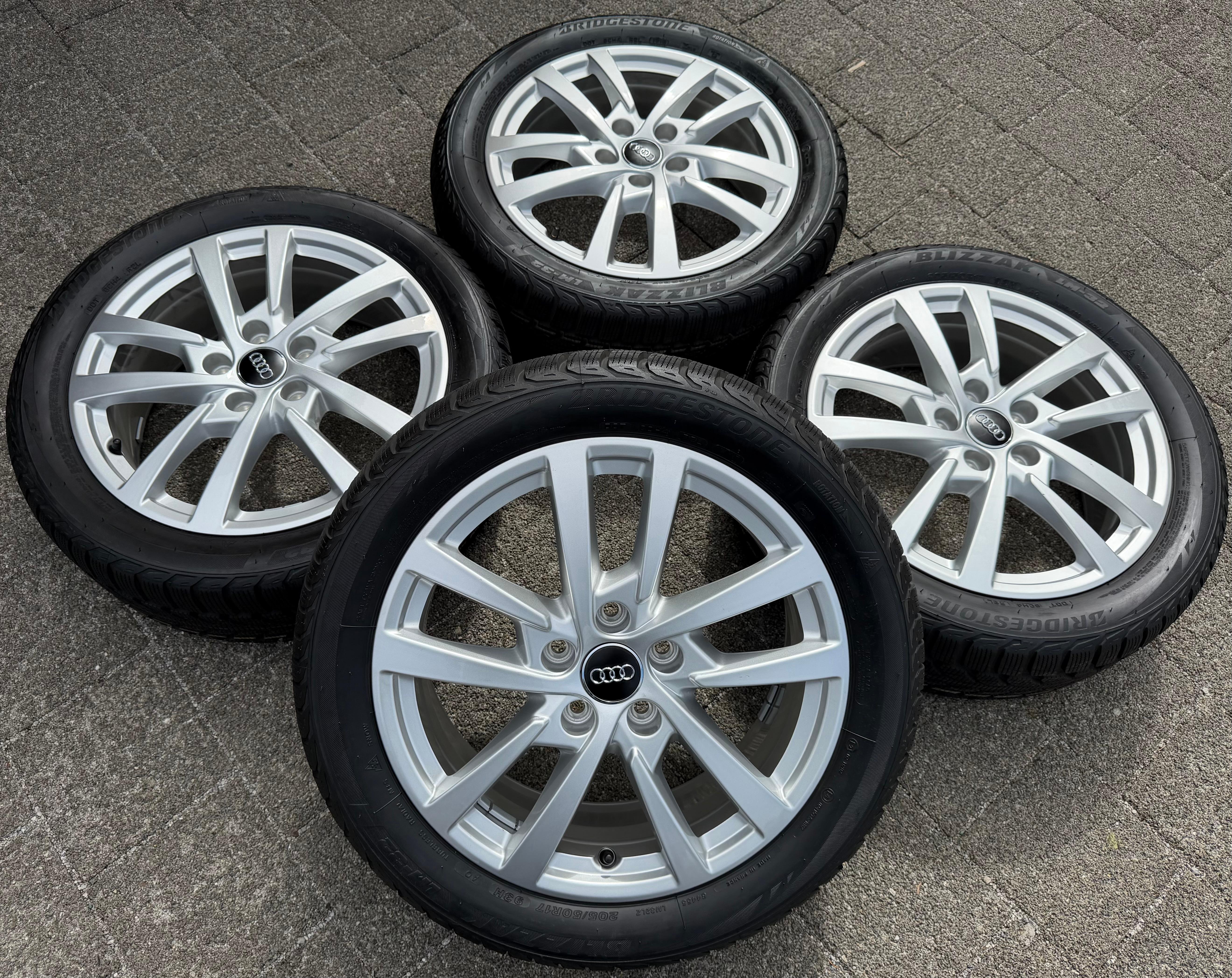 4 Original 17" Alu Winterräder Audi A3 S3 8V 8V0601025DH 205/50R17 93H Bridgestone