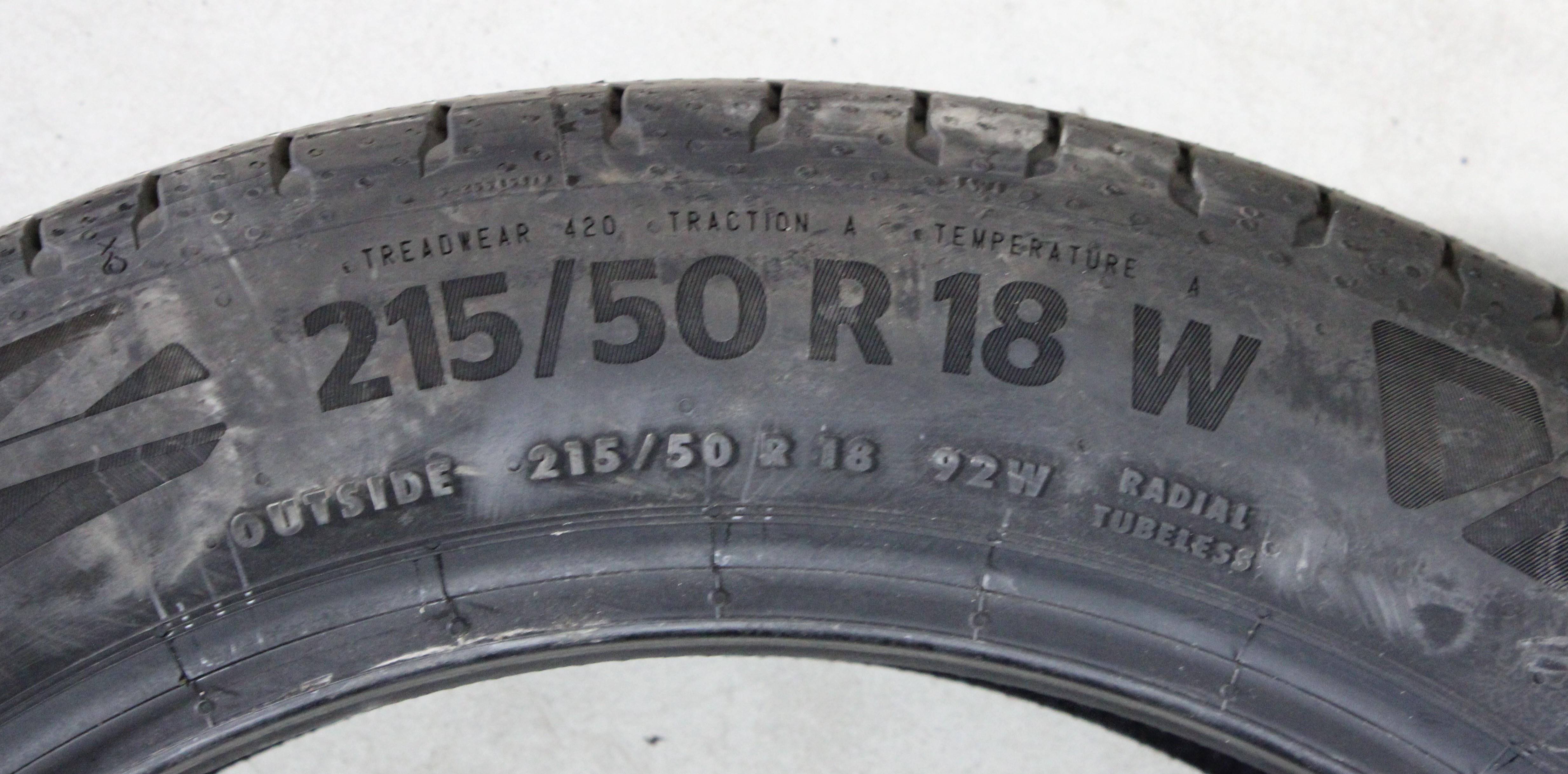 2 x 215/50R18 92W Sommerreifen Continental Eco Contact 6Q AO Volles Profil 2023