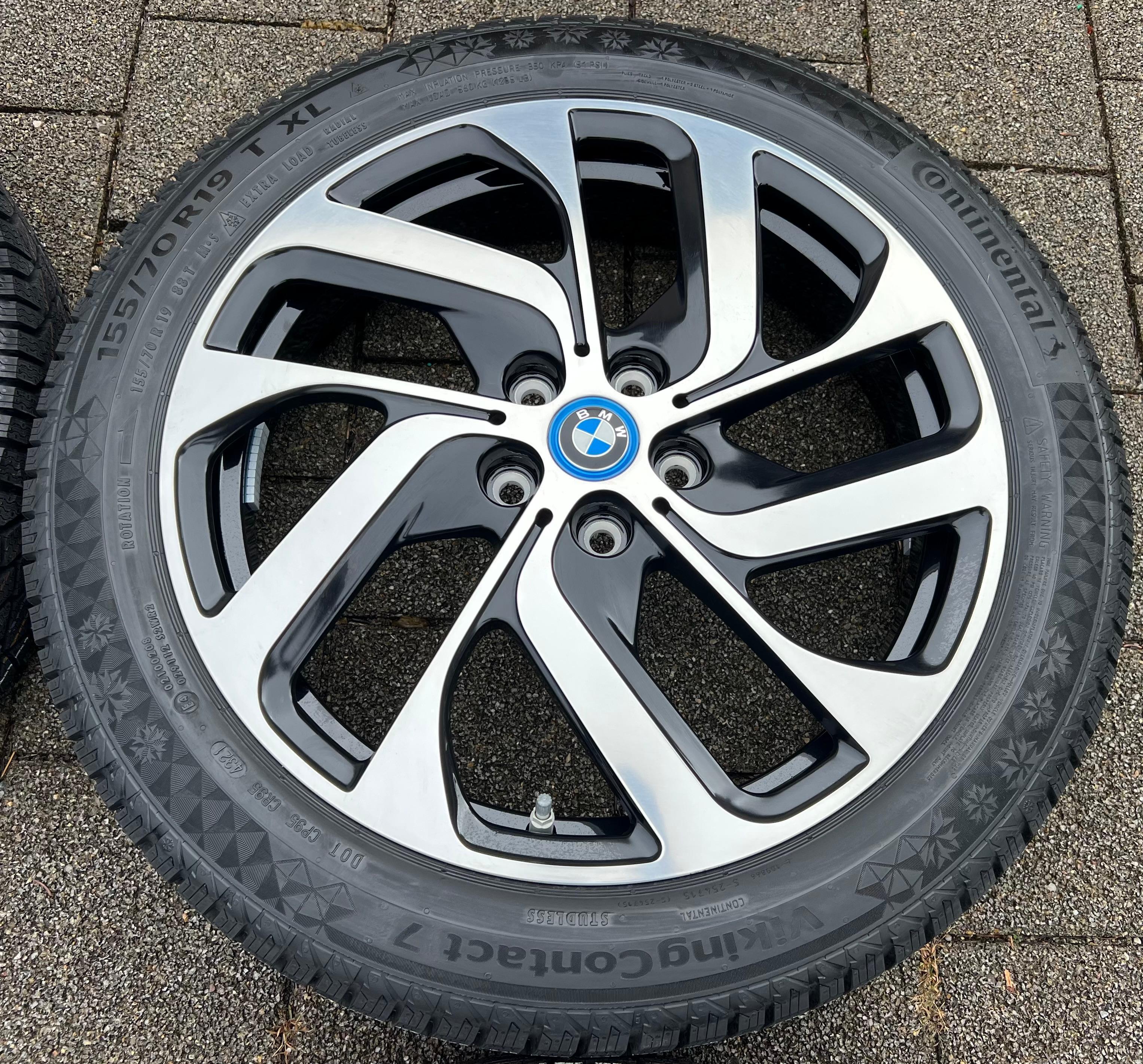 4 ORIGINAL 19" ALU WINTERRÄDER BMW i3 i3s 155/70R19 88T CONTINENTAL 6856894 STYLING 428 NEU RDKS