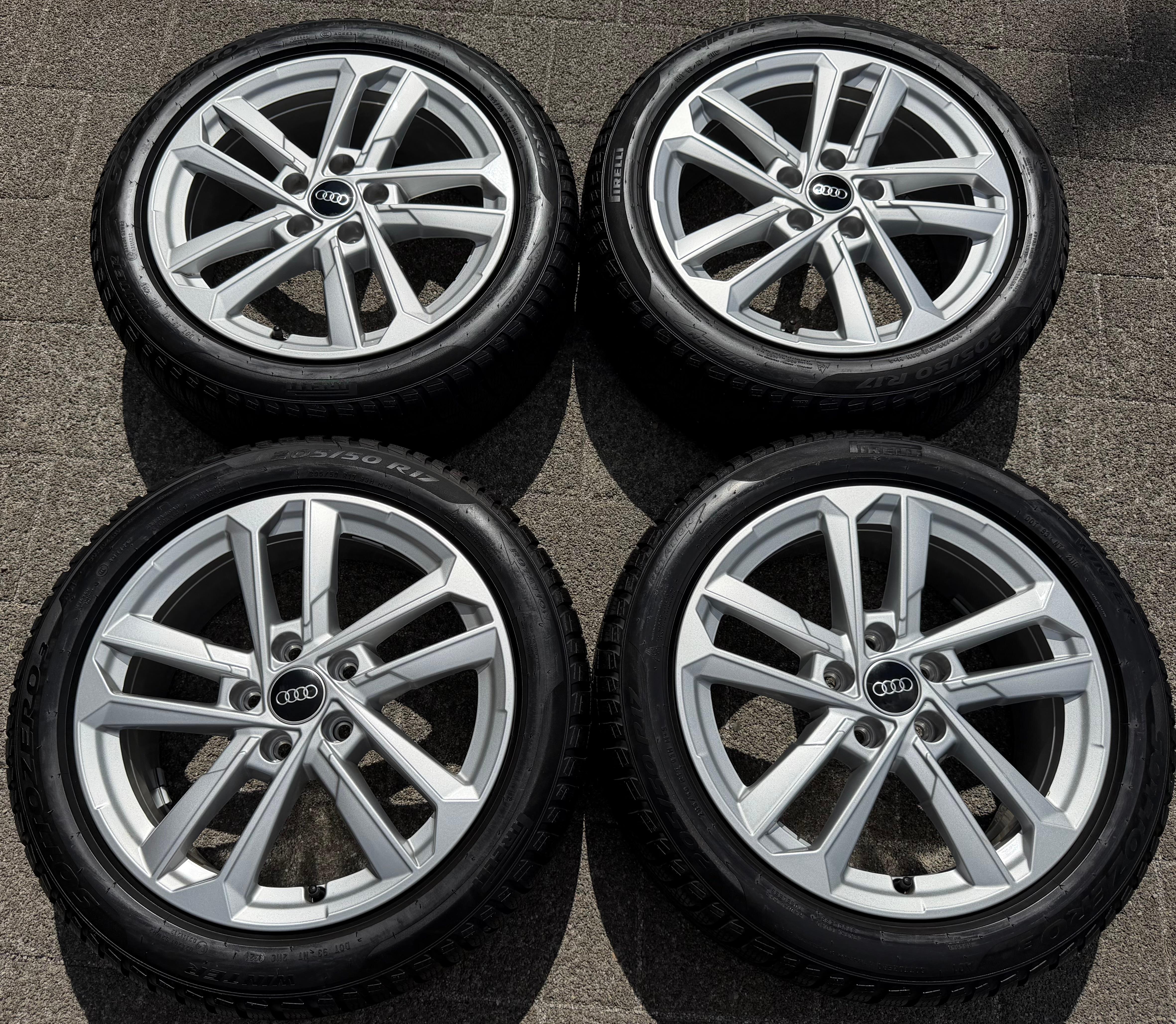 4 ruote in lega originali da 17" invernali Audi A3 S3 8Y 8Y0601025L 205/50R17 93H Pirelli
