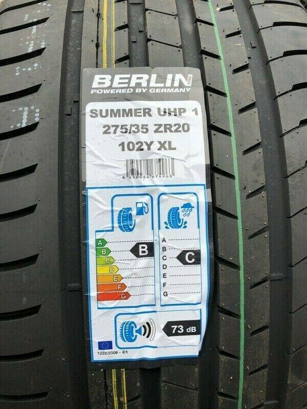 4 X 275/35R20 102Y XL BERLIN TIRES SUMMER UHP1 PNEUS ÉTÉ NEUFS