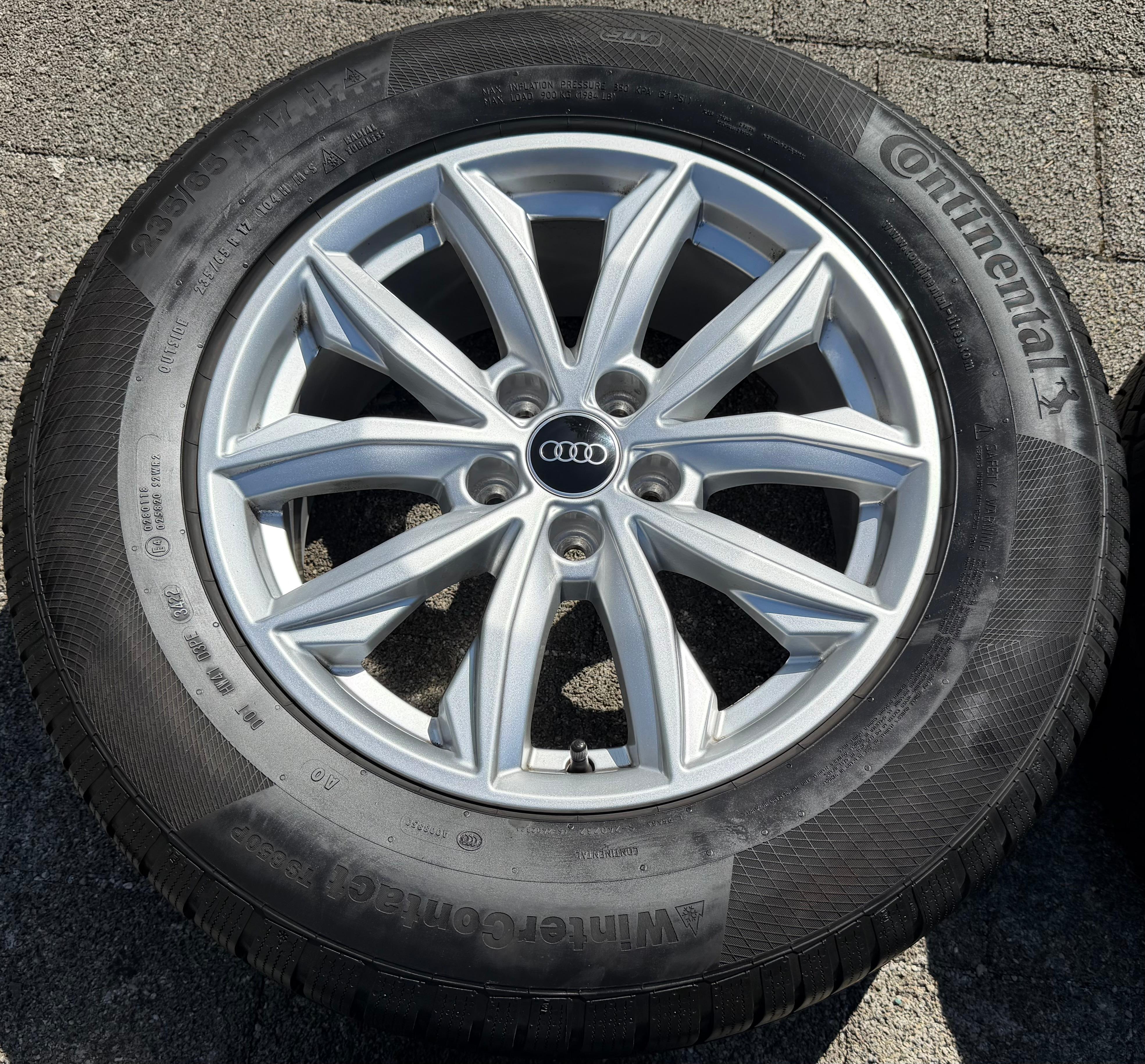 4 Original 17" Alu Winterräder Audi Q5 FY 80A601025J 7x17 ET34 235/65R17 104H Continental
