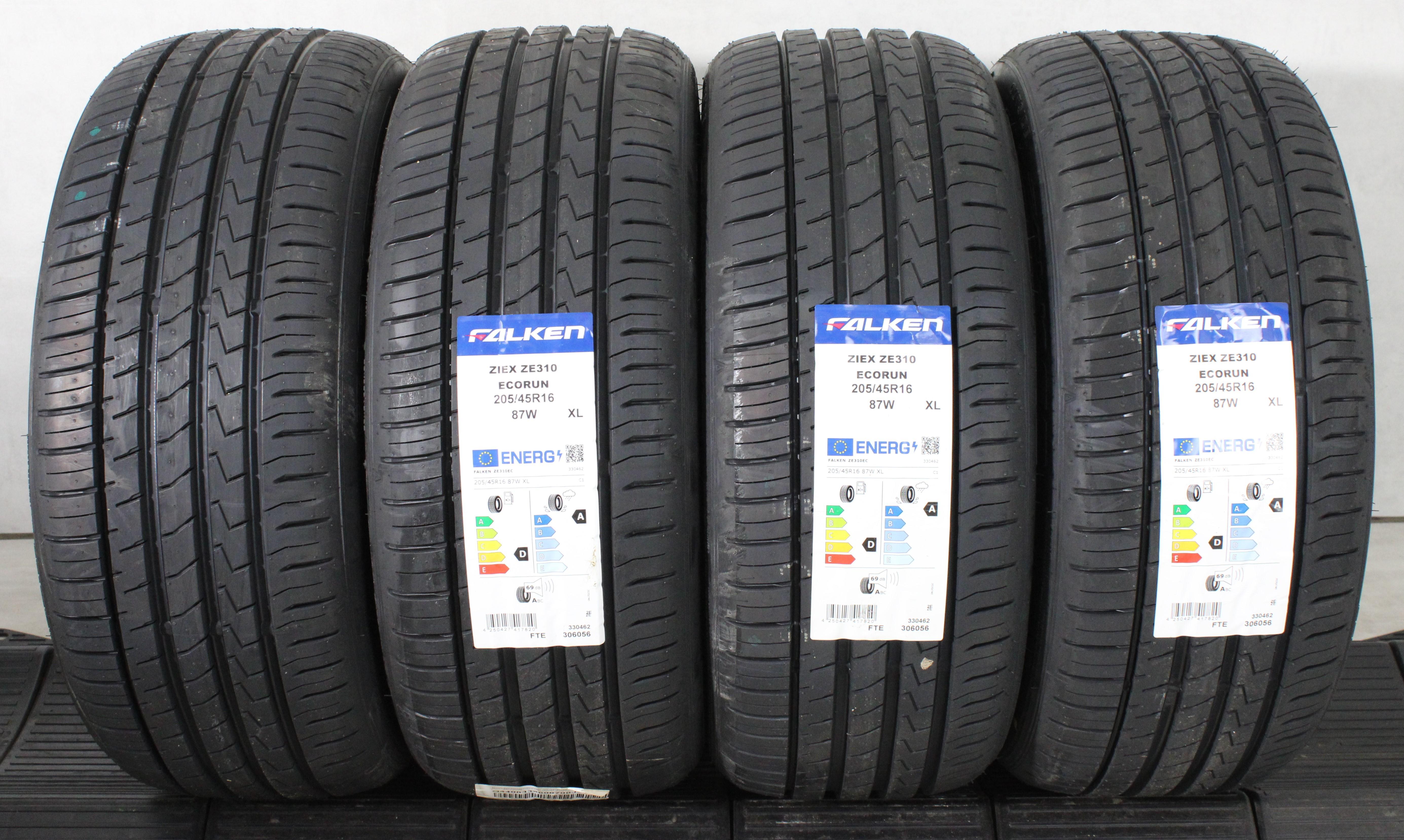 4 neumáticos de verano Falken Ziex ZE310 EcoRun 2022, 205/45R16 87W, NUEVOS