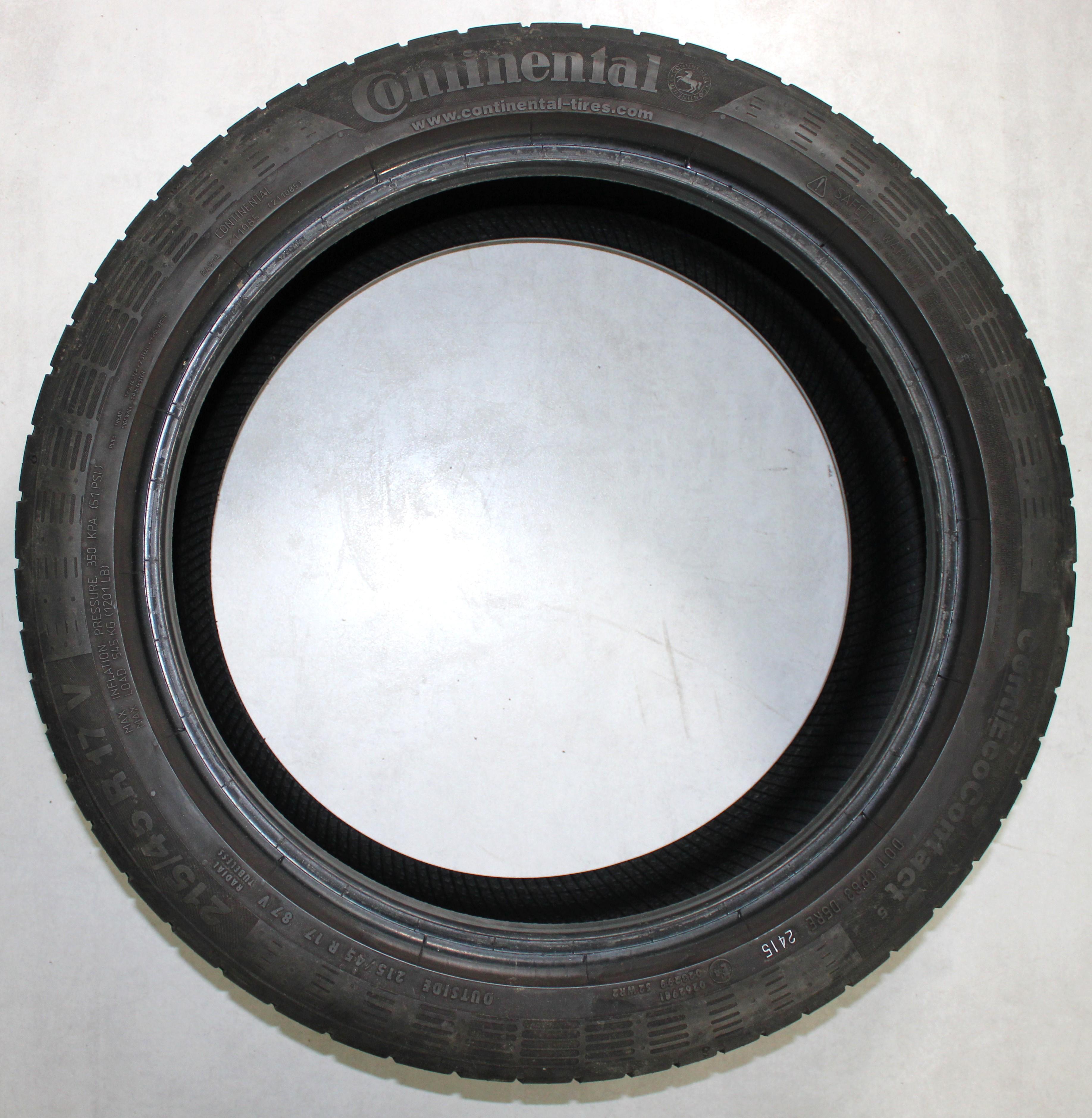 4 x 215/45R17 87V Sommerreifen Continental  Eco Contact 5 5,5-6mm 2015