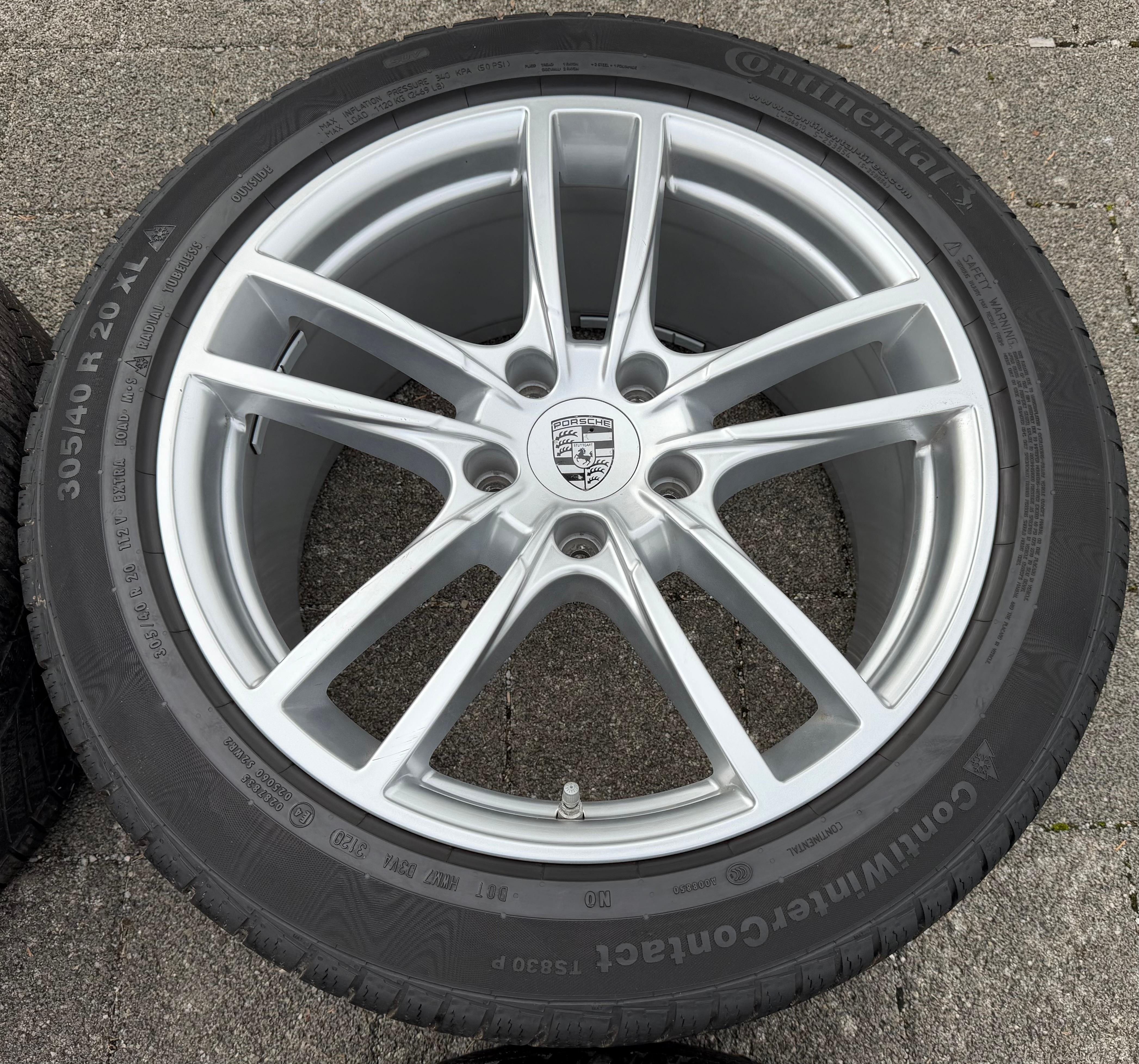 4 originele 20" lichtmetalen winterwielen Porsche Cayenne 9YA 9Y0601025BB 9Y0601025BC TPMS
