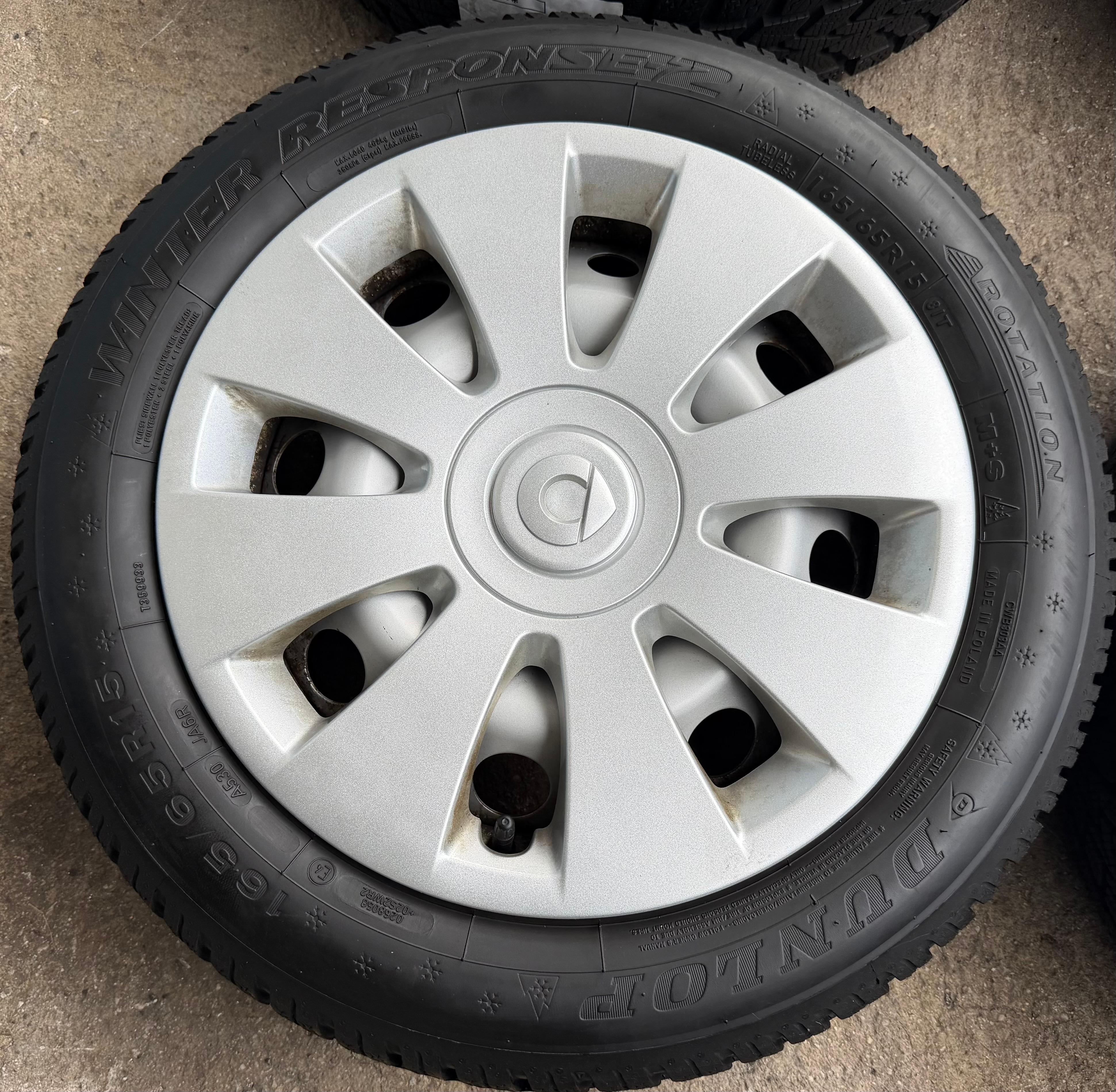 4 Original Winterräder Smart 453 165/65R15 81T 185/60R15 84T Dunlop RDKS
