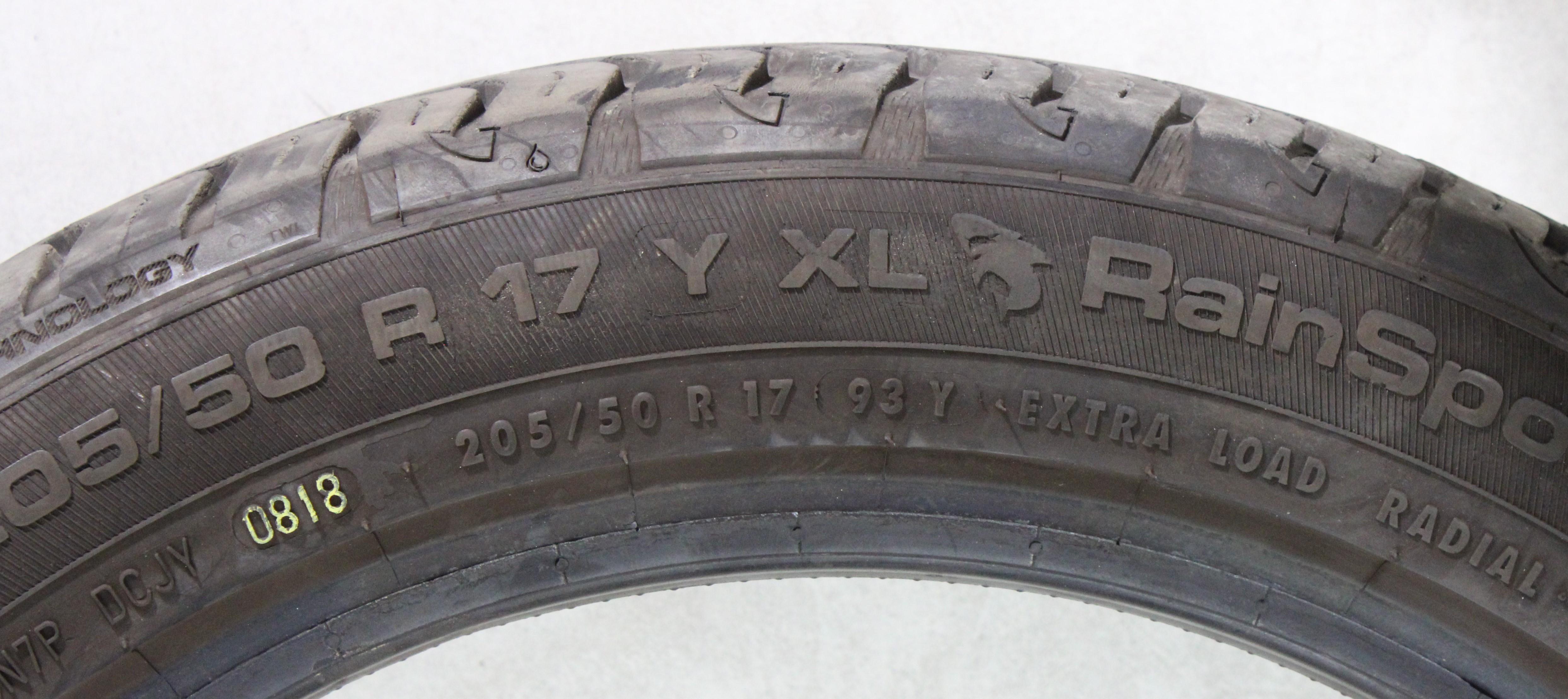 1 x 205/50R17 93Y Sommerreifen Uniroyal Rain Sport 3 5-5,5mm 2018 XL