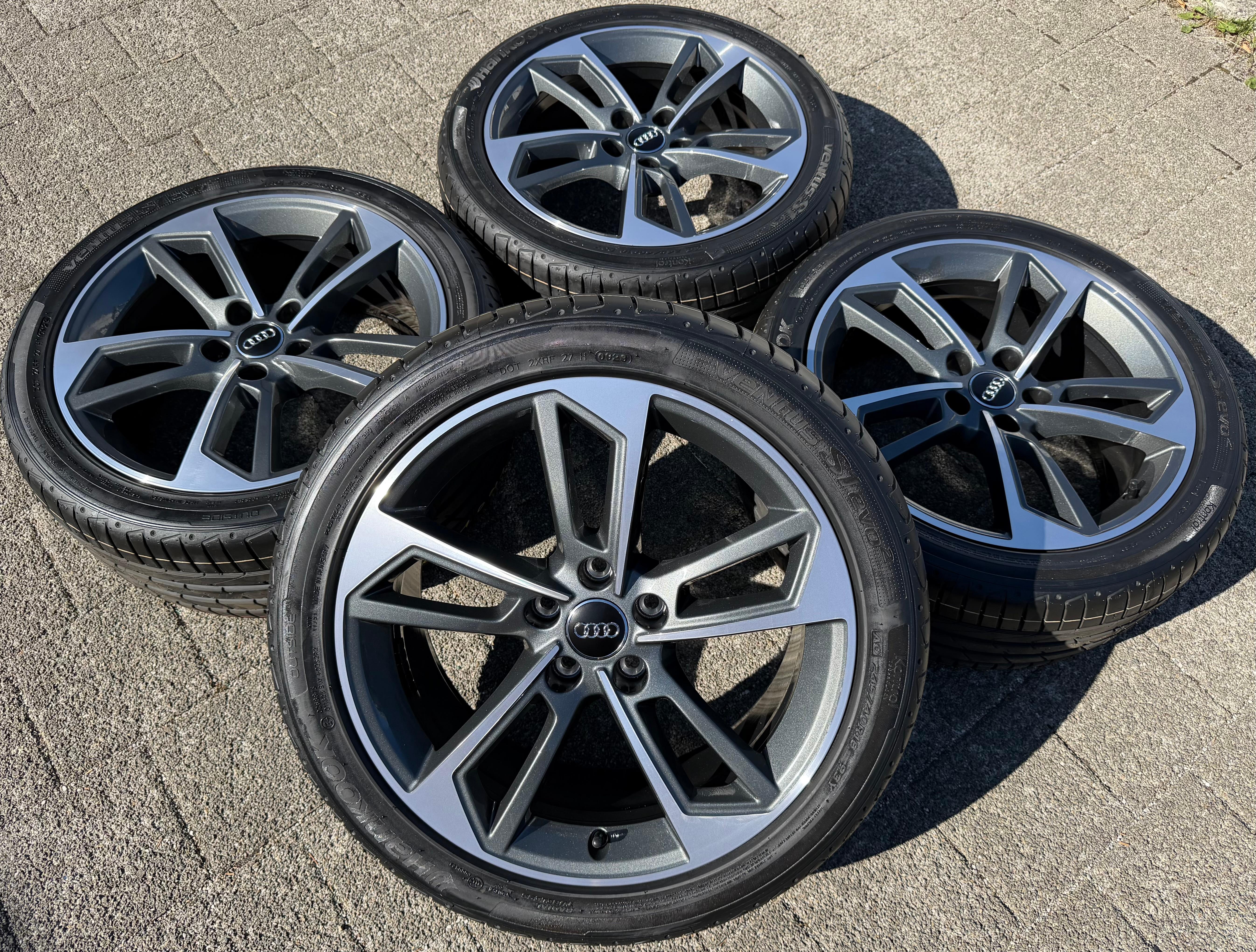 4 jantes d'été d'origine en aluminium 18 pouces AUDI A4 S4 B9 8W 245/40R18 93Y 8W0601025DL Hankook NEUVES
