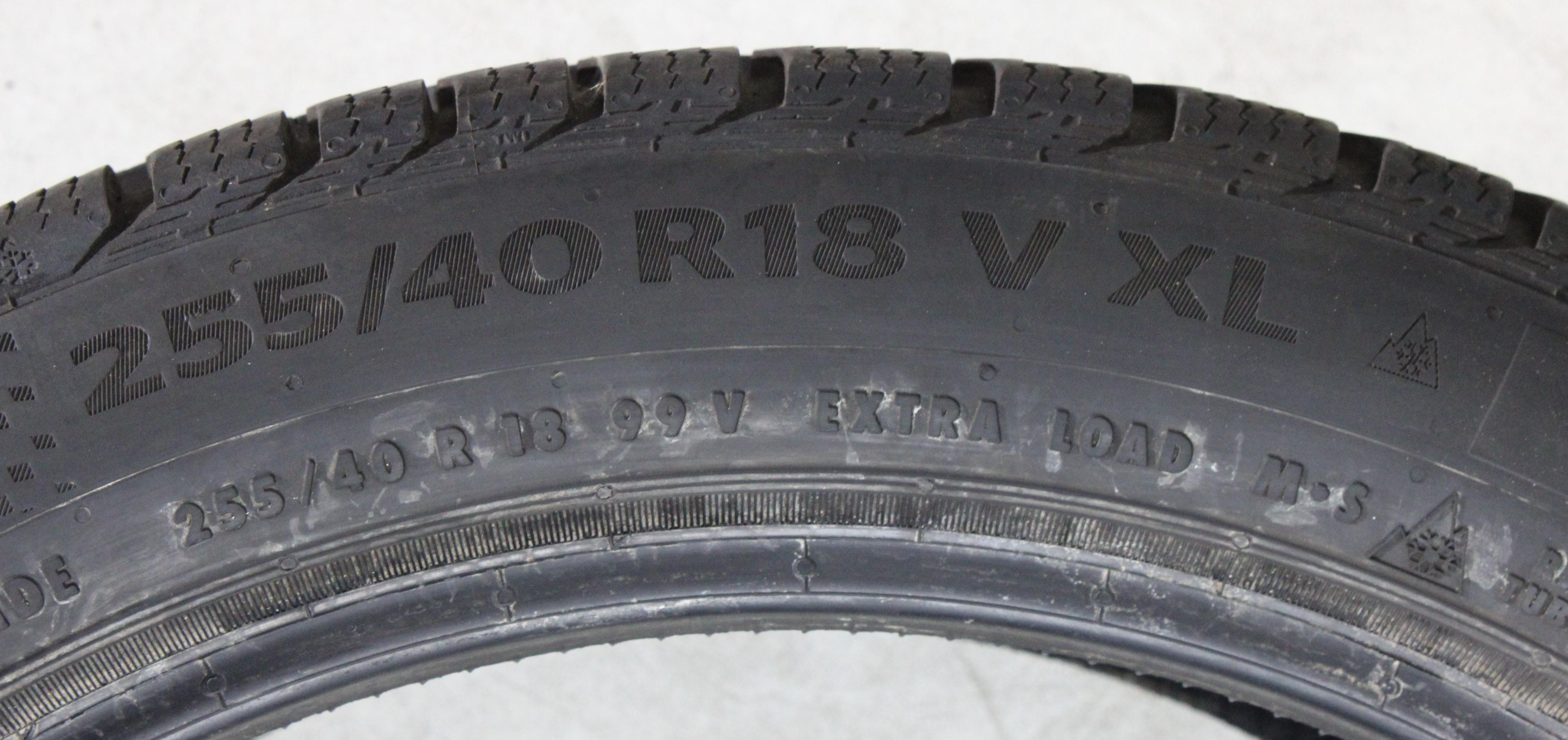 2 x 255/40R18 99V Winterreifen Continental Winter Contact TS860S Runflat 6,5mm 2021 *