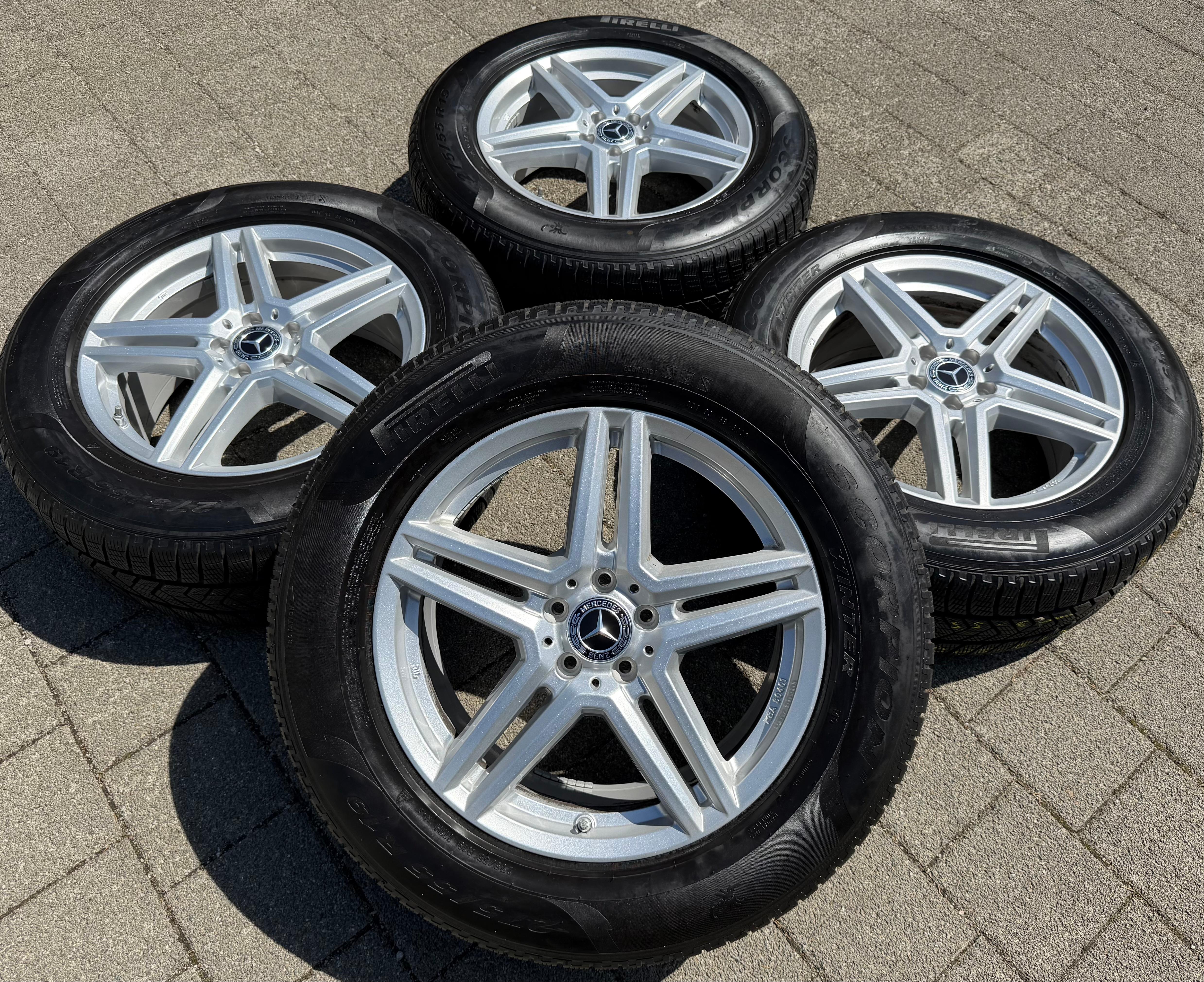 4 ALU 19" winterwielen Mercedes GL-klasse W166 166 GL 164G 275/55R19 111H PIRELLI