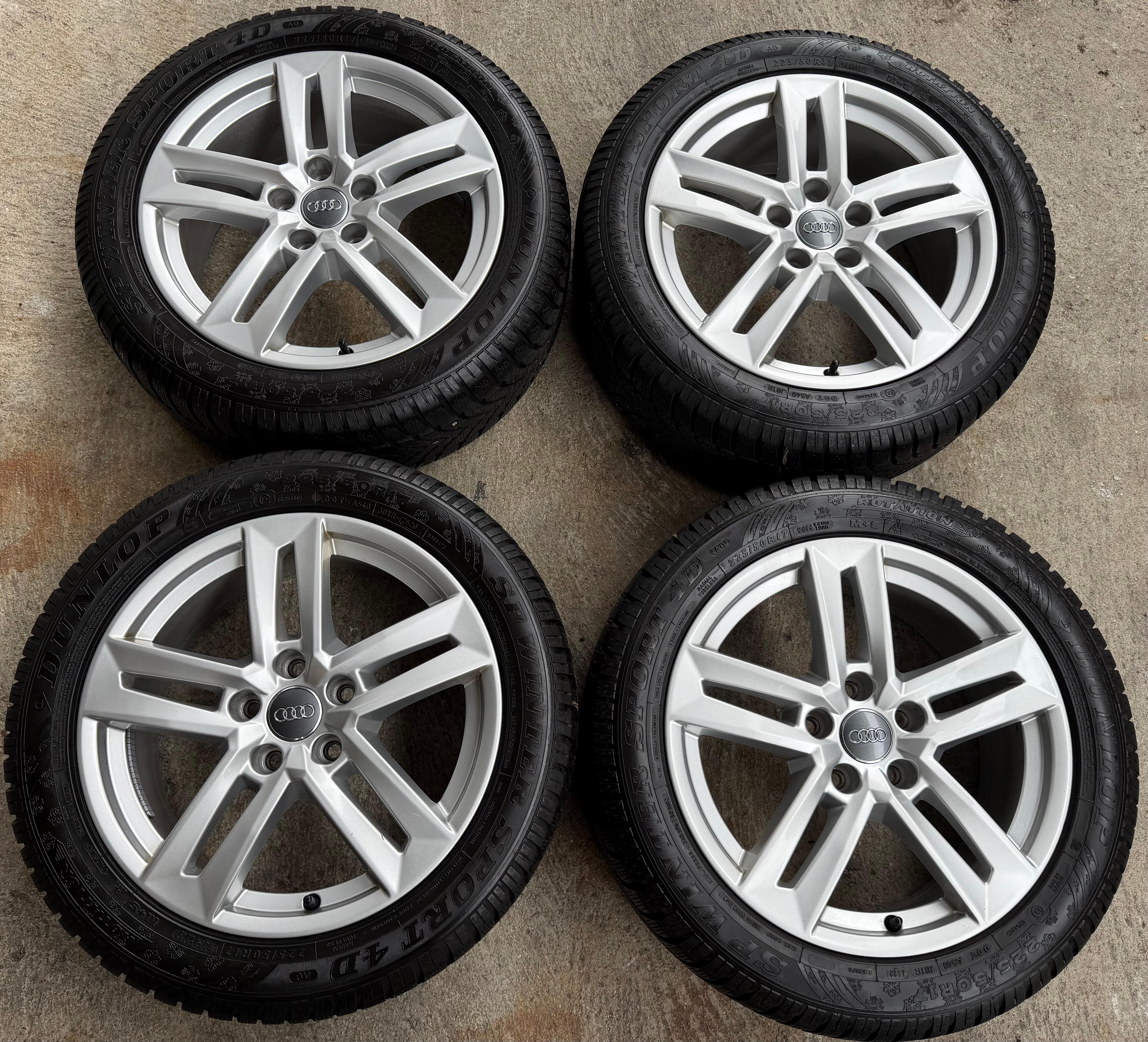4 Original 17" Alu Winterräder Audi A4 B9 8W 8W0601025P 225/50R17 98H Dunlop