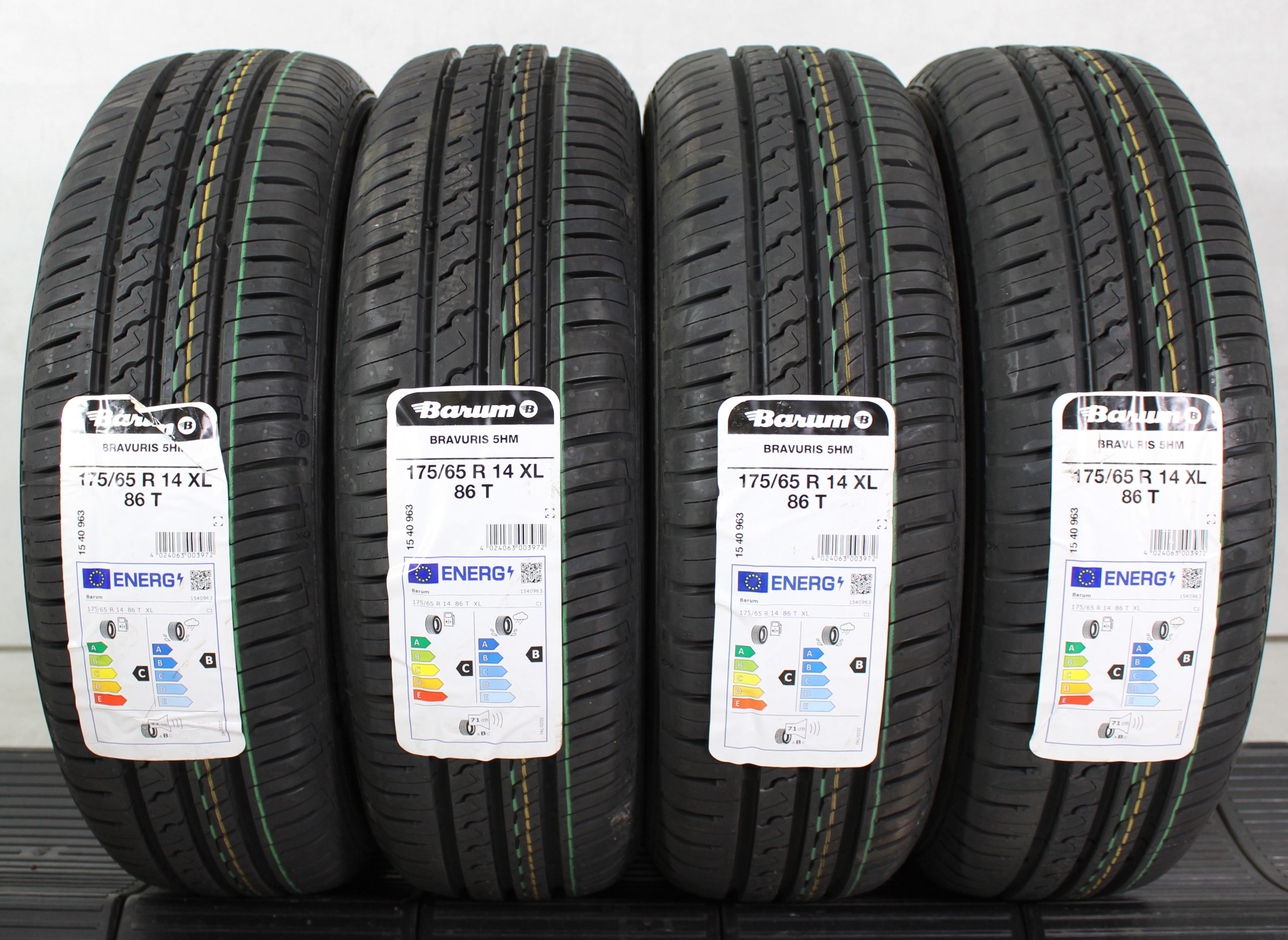 4 x 175/65R14 86T Neumáticos de verano Barum Bravuris 5HM 2023 XL NUEVO Entrega gratuita