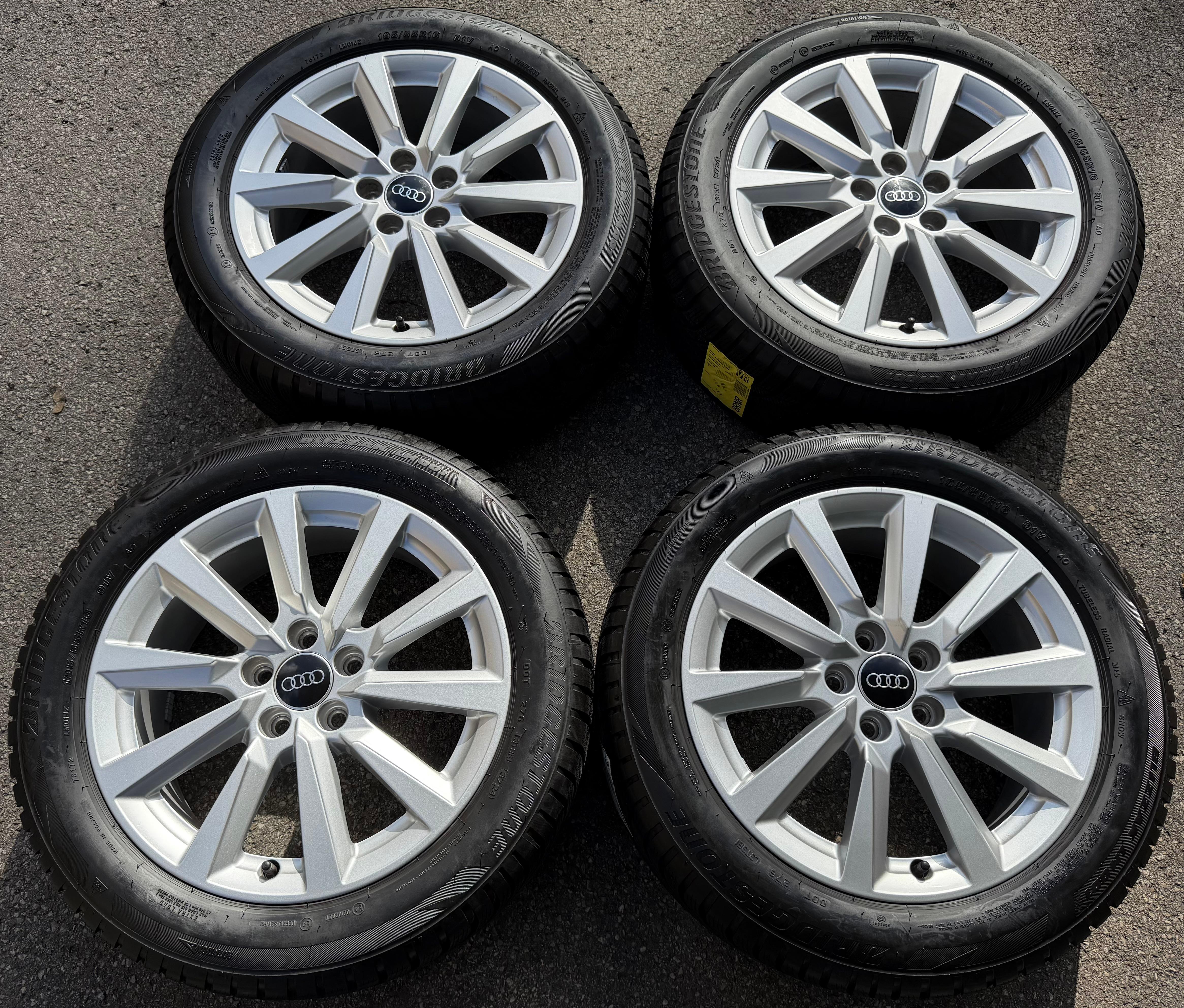4 ruedas de invierno de aleación originales Audi A1 GB 82A601025C 195/55R16 91V Bridgestone 2024