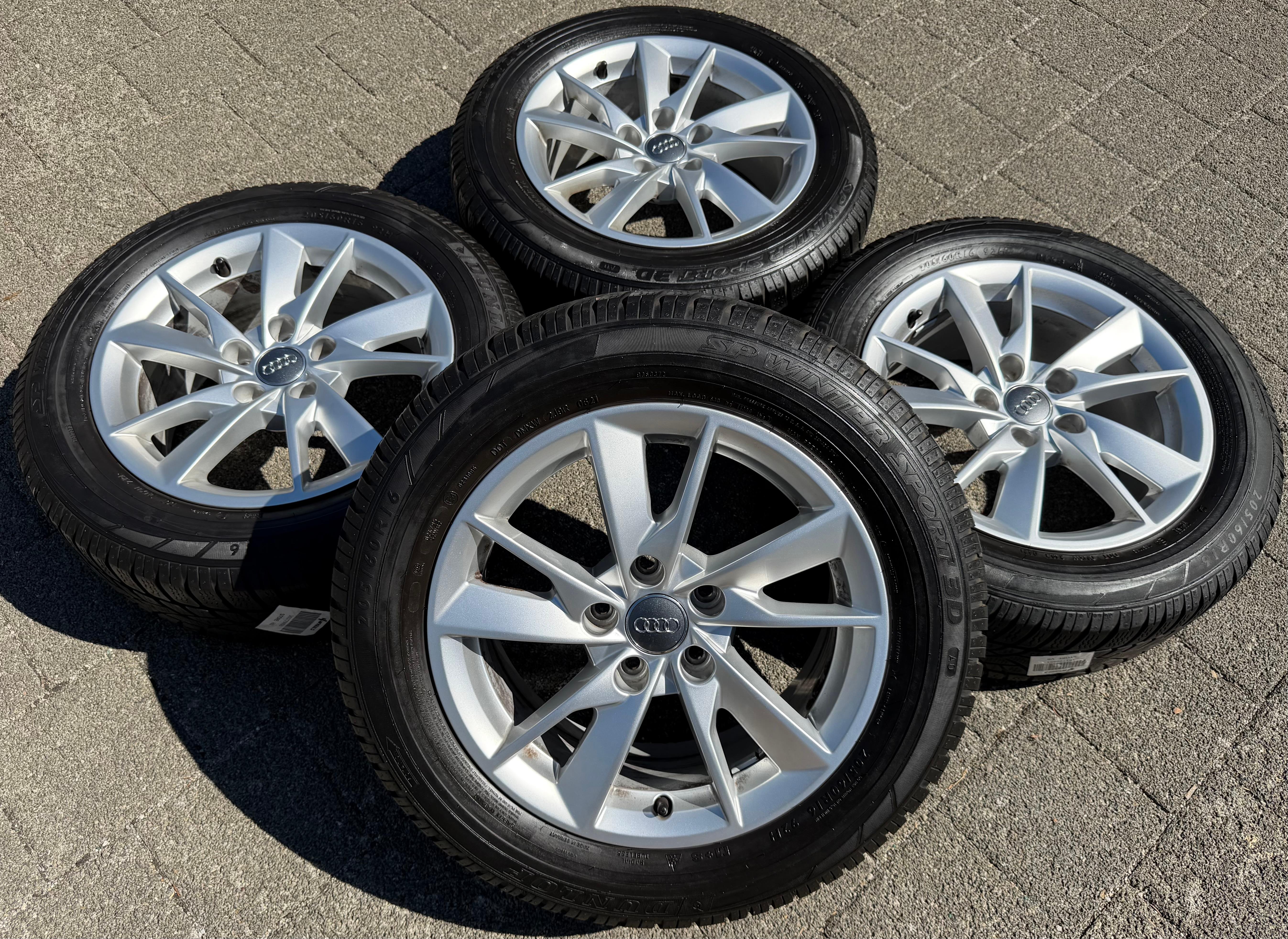 4 Original Alu Winterräder Audi A4 8W B9 8W0601025A 205/60R16 92H Dunlop