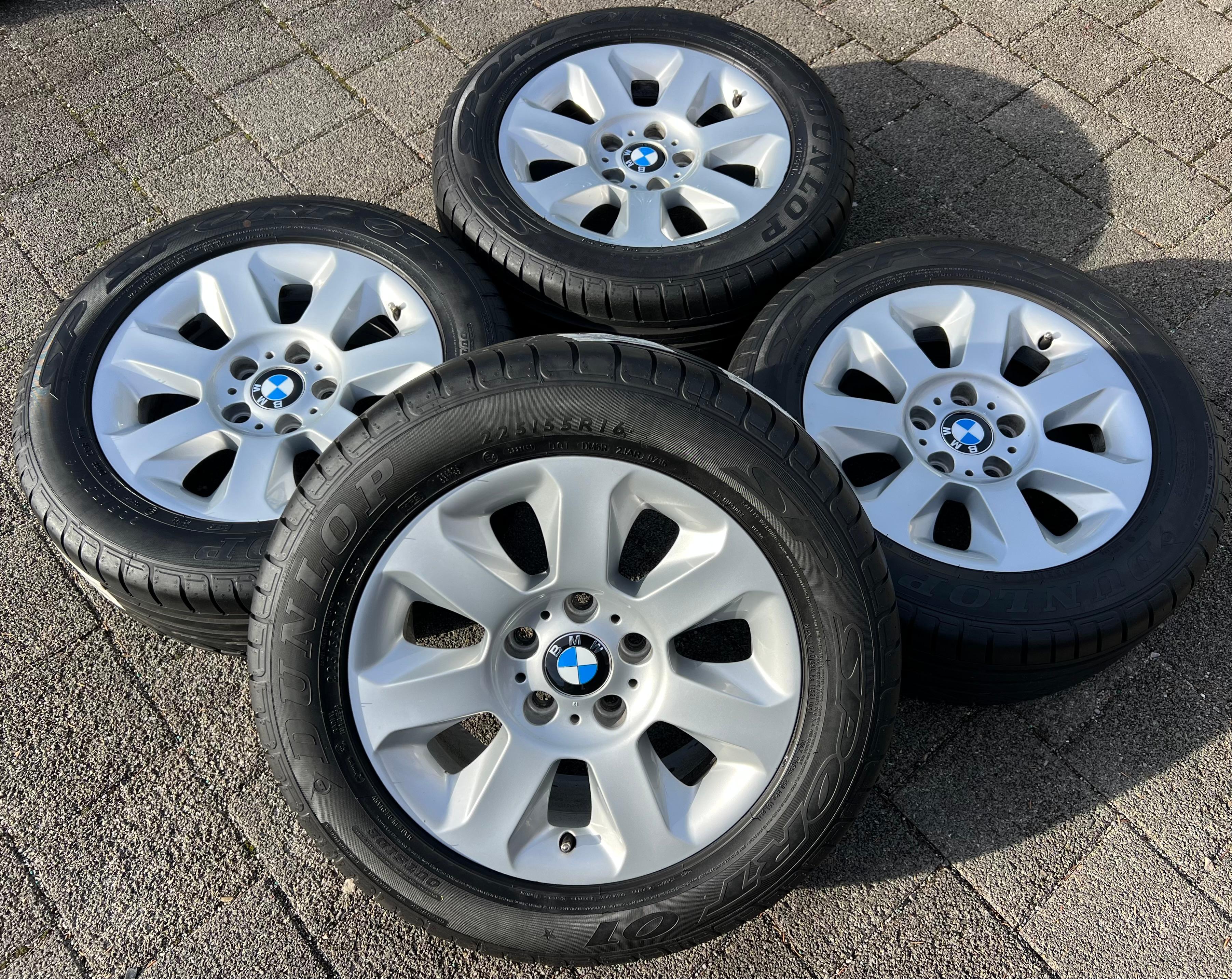 4 ORIGINAL ALU SOMMERRÄDER BMW 5ER REIHE E60 E61 560L 225/55R16 95V 6758774-7