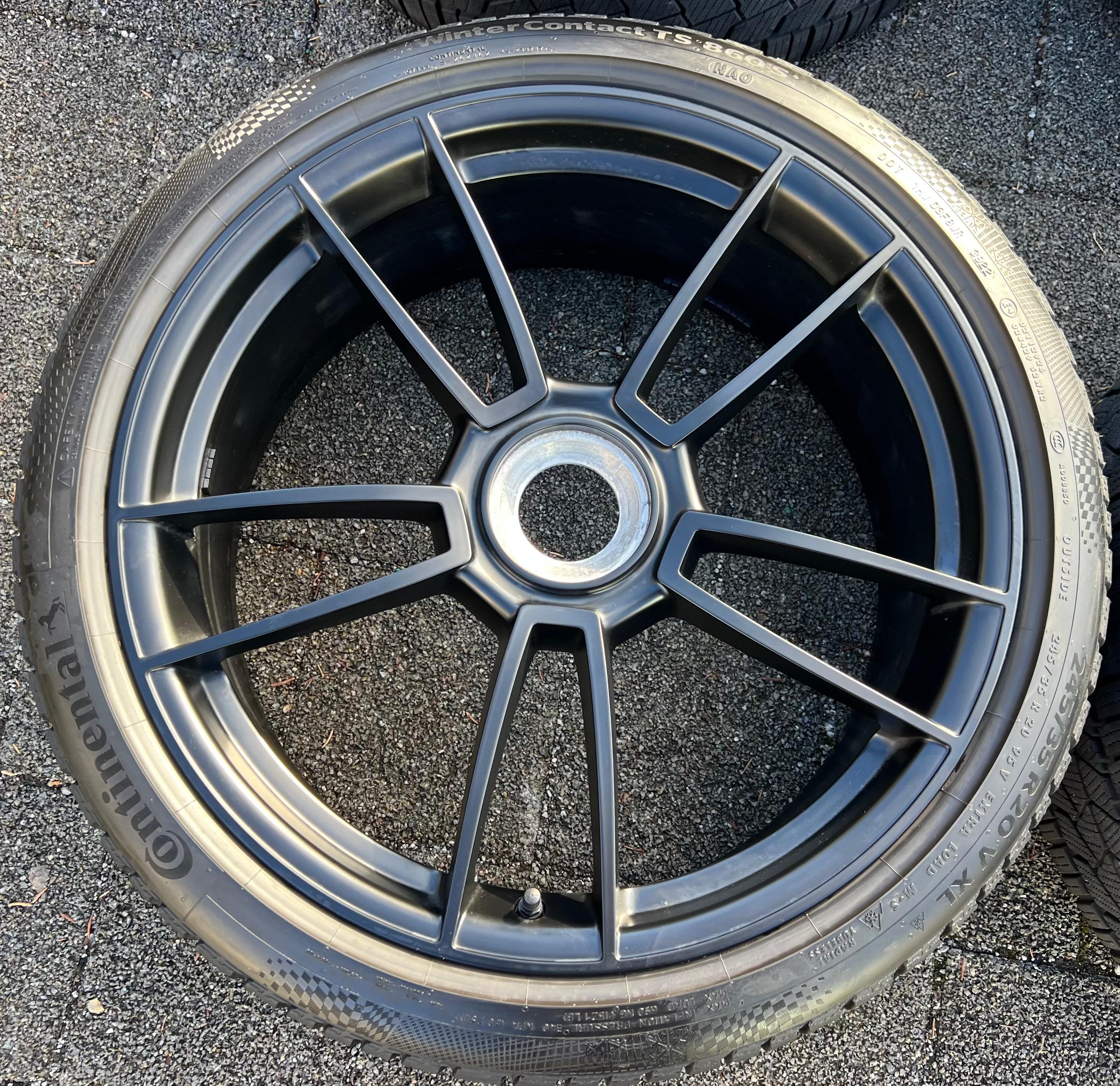 4 RUOTE IN LEGA ORIGINALI DA 20" 21" INVERNALI PORSCHE 911 992 GTS CON CHIUSURA CENTRALE CENTERLOCK