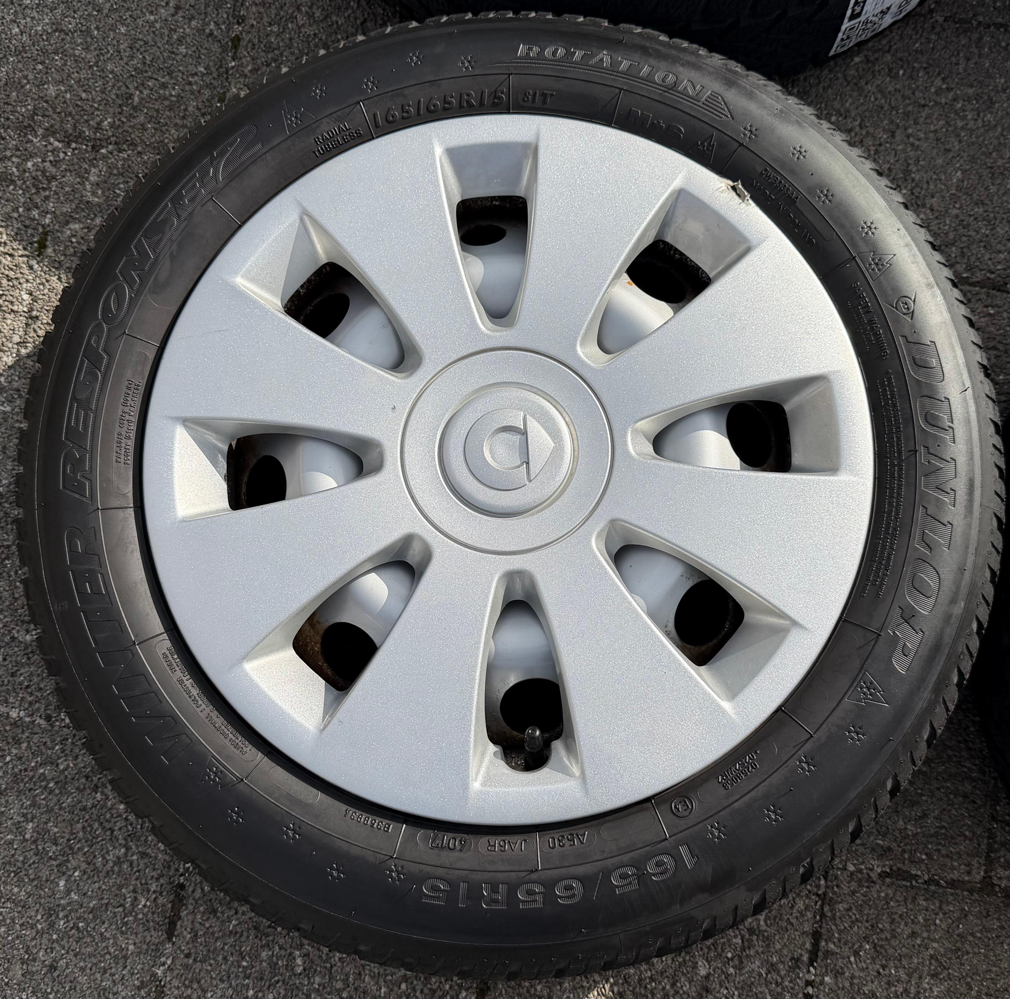 4 Original Winterräder Smart 453 165/65R15 81T 185/60R15 84T Dunlop RDKS