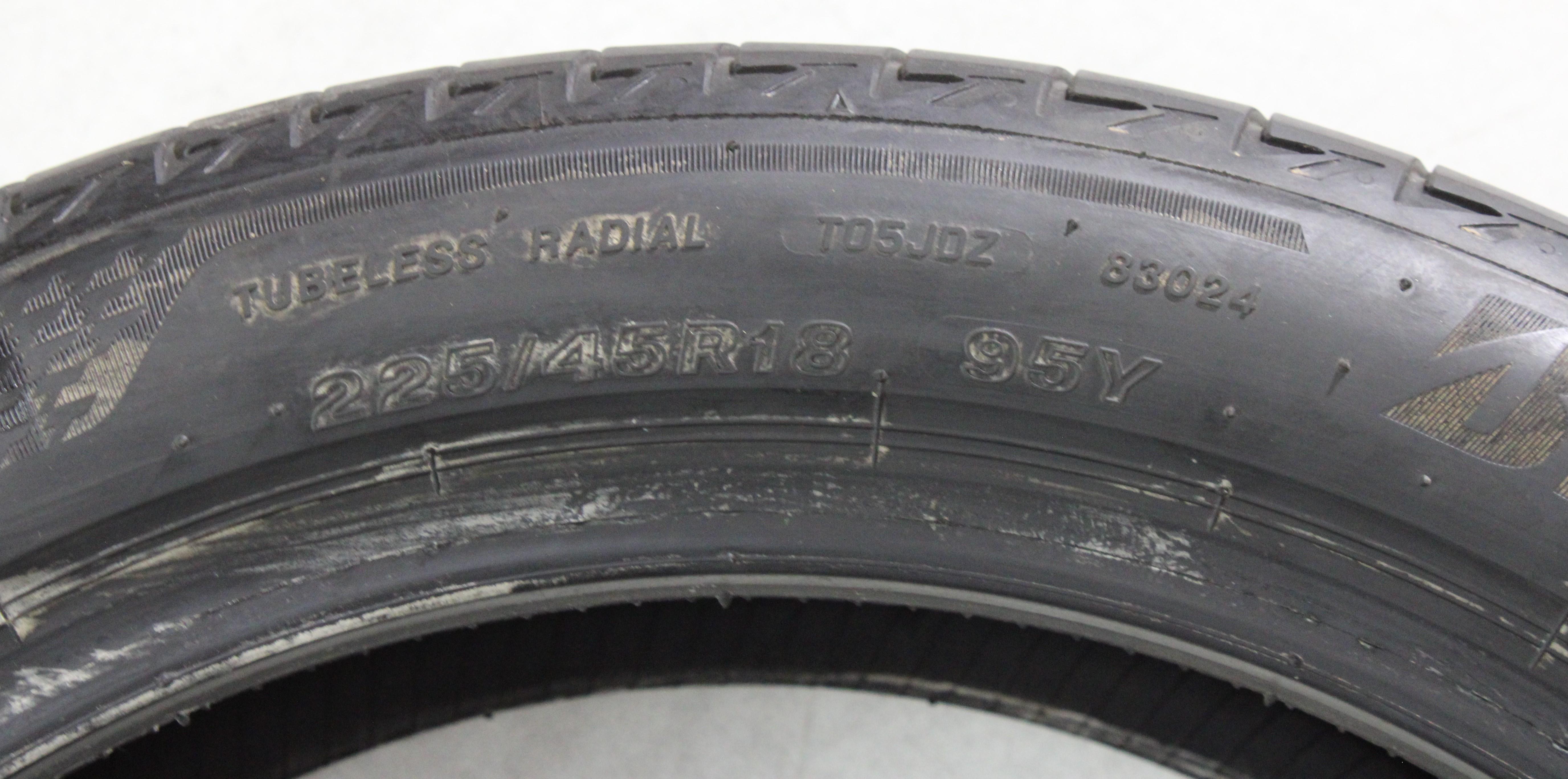 2 x 225/45R18 95Y Sommerreifen Bridgestone Turanza T005 * 4-4,5mm 2022