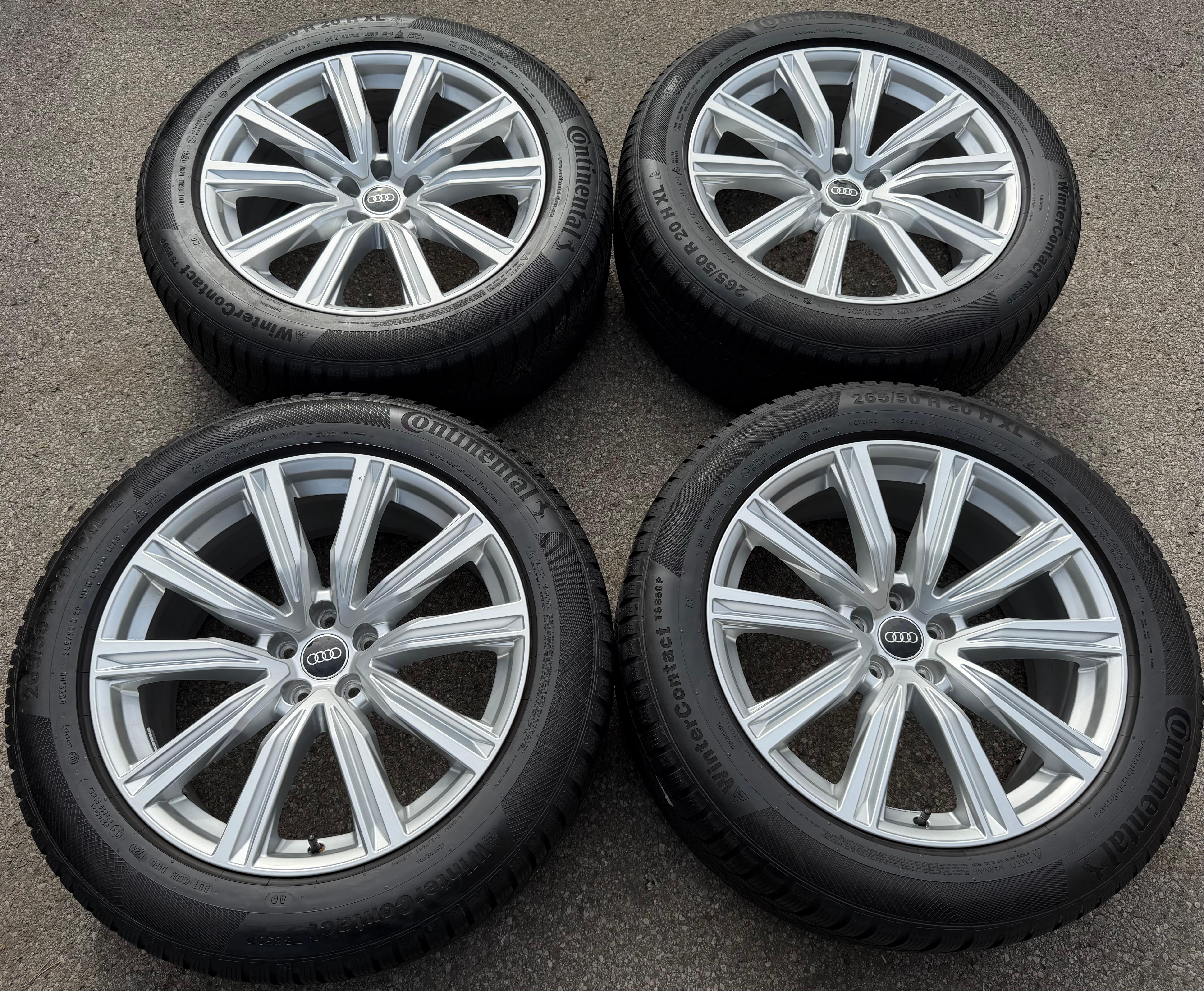 4 ruedas de invierno de aleación originales de 20" para Audi Q8 SQ8 4M8601025DK 265/50R20 111H Continental 2024