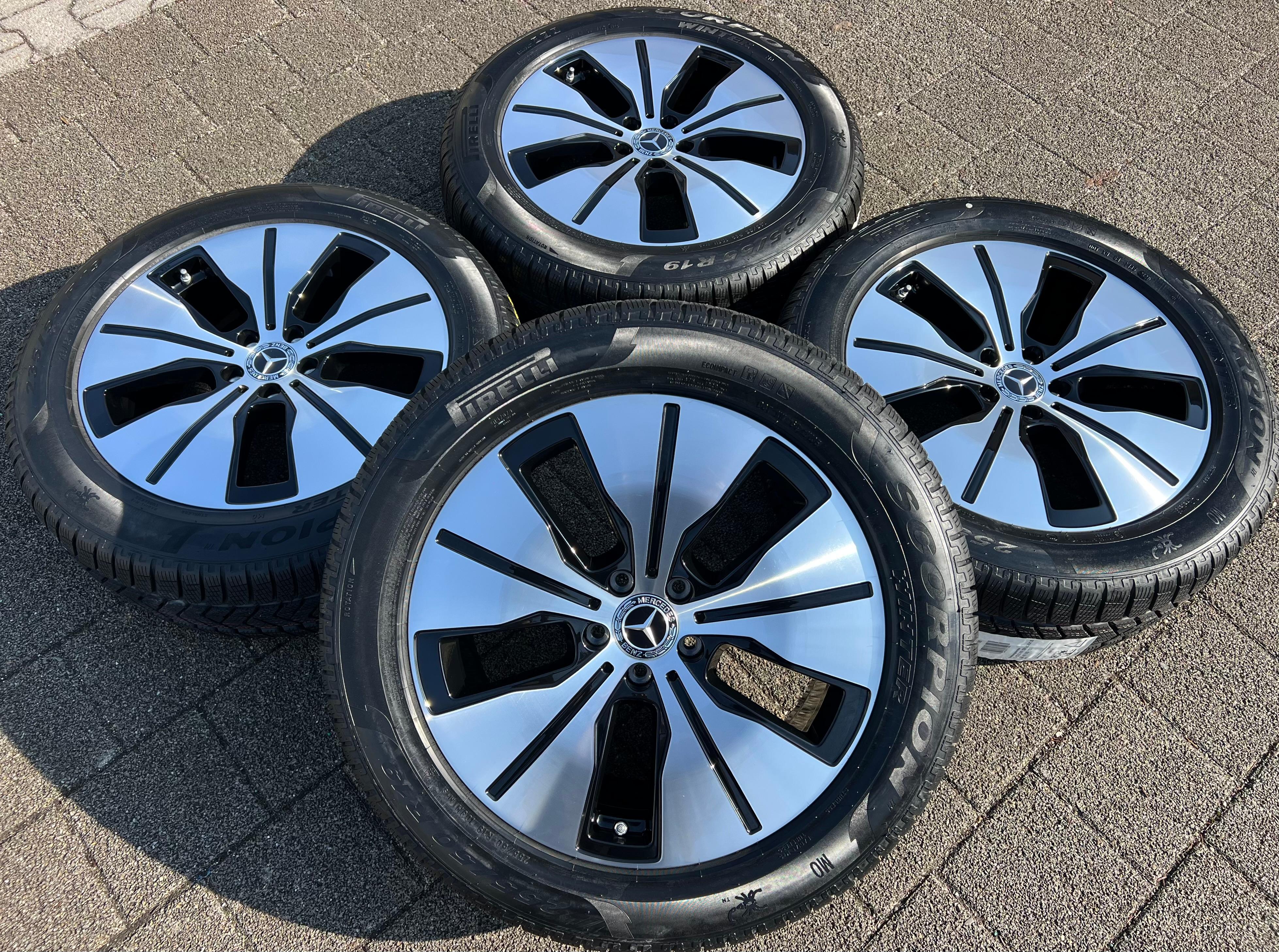 4 ORIGINELE 19" ALUMINIUM WINTERWIELEN MERCEDES EQN N293 A2934010100 A2934010200 RDK NIEUW