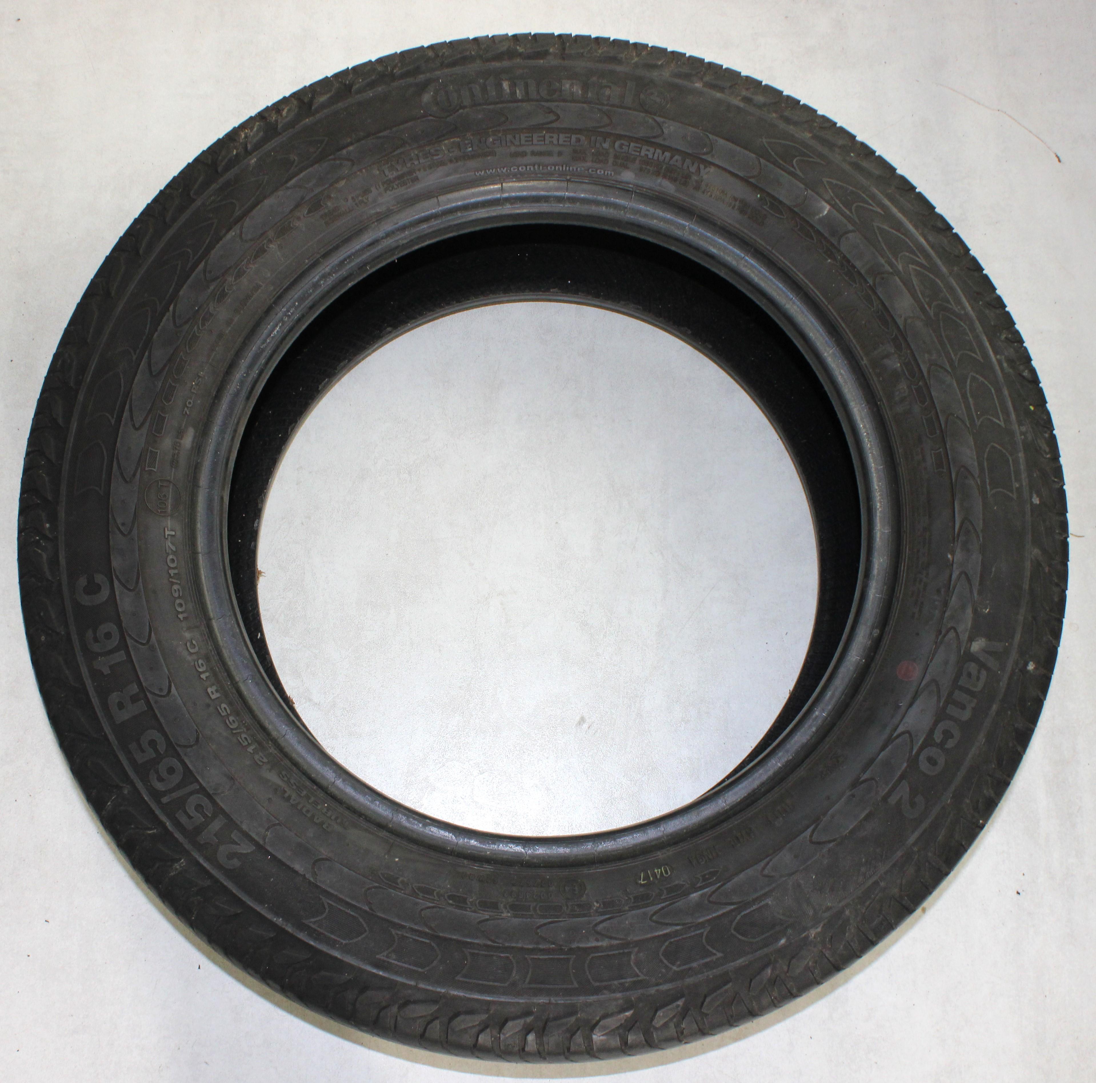 4 x 215/65R16C 109/107T Sommerreifen Continental Vanco 2 3x6-6,5mm/1x6,5-7mm 2017