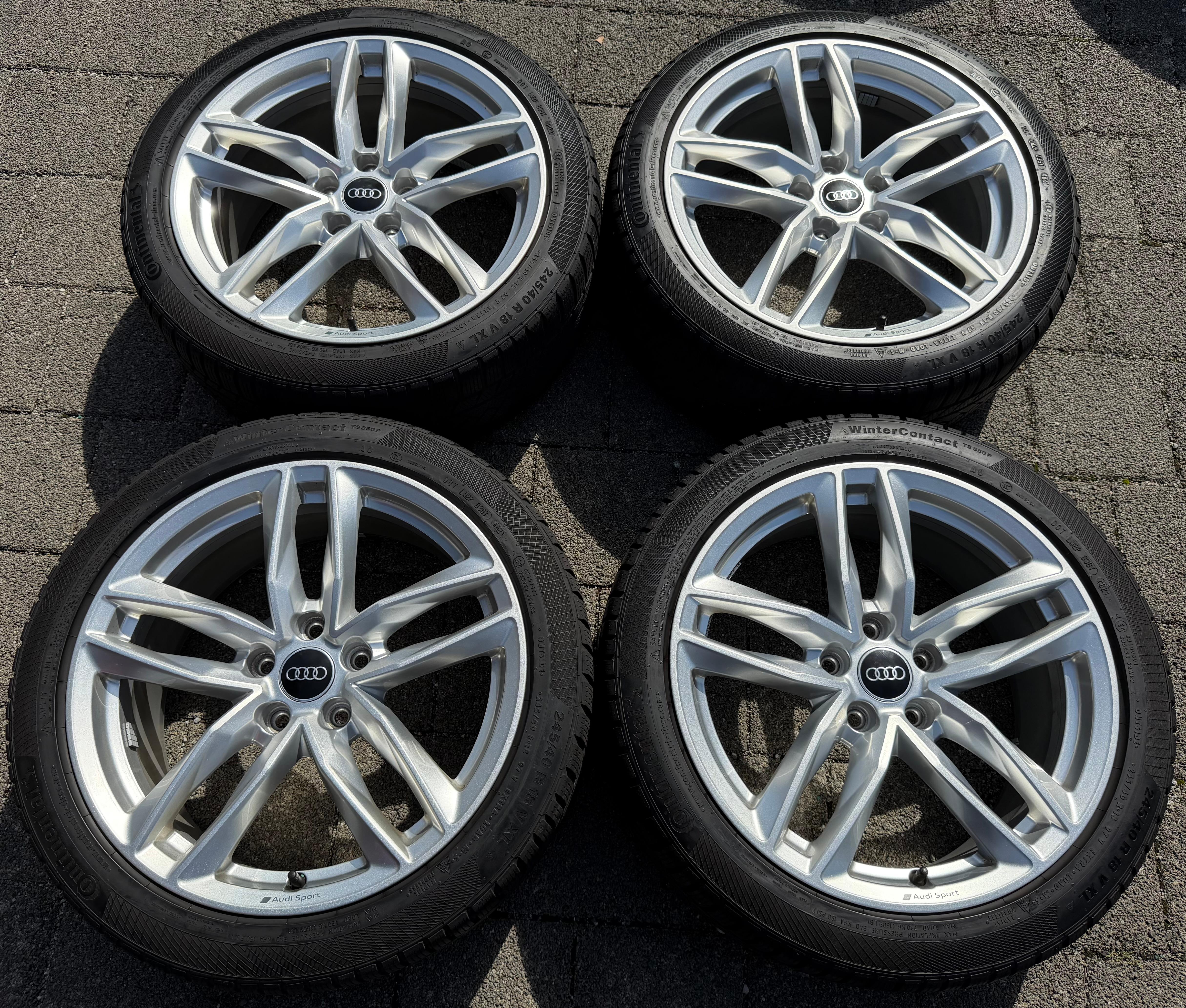 4 Original 18" Alu Winterräder AUDI A4 S4 B9 8W 245/40R18 97V 8W0601025EB Continental