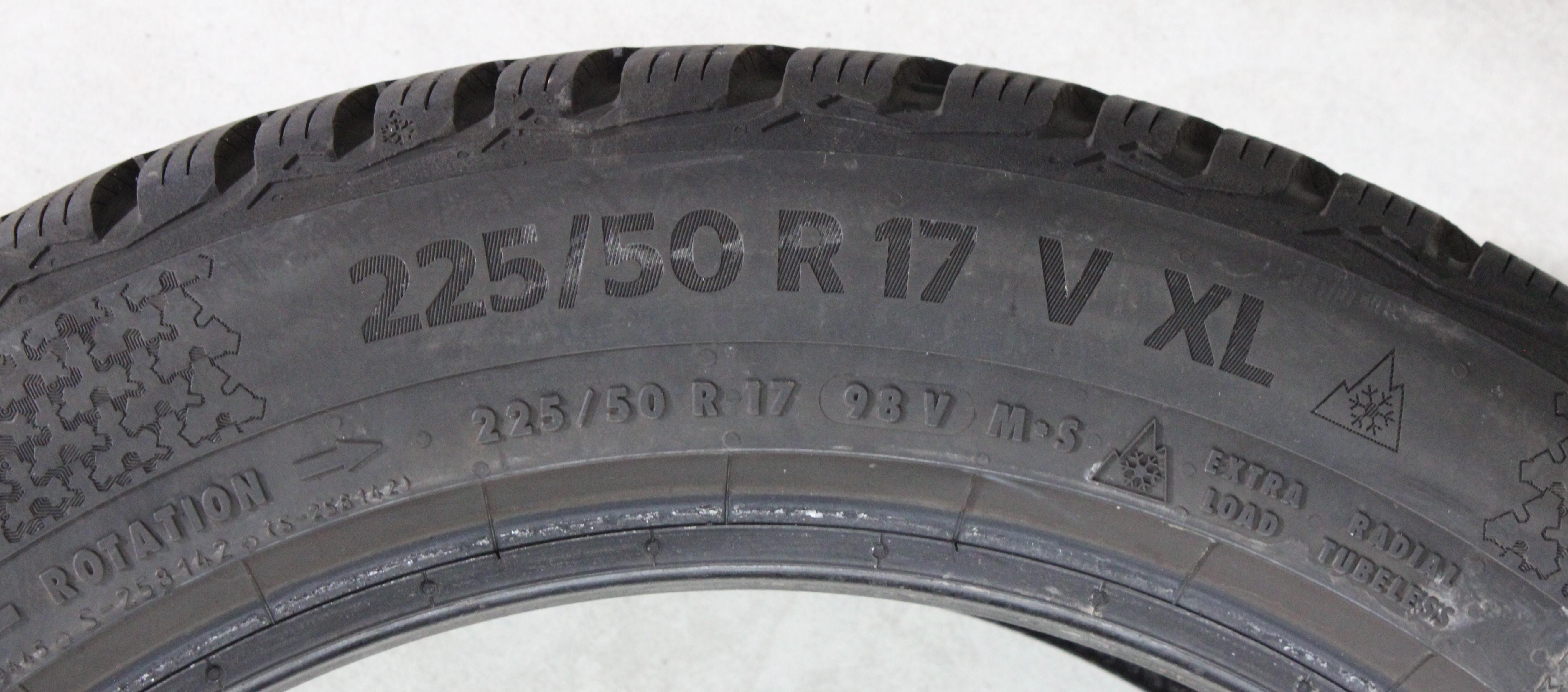 4 x 225/50R17 98V Winterreifen Continental Winter Contact TS870 7-7,5mm 2022 XL
